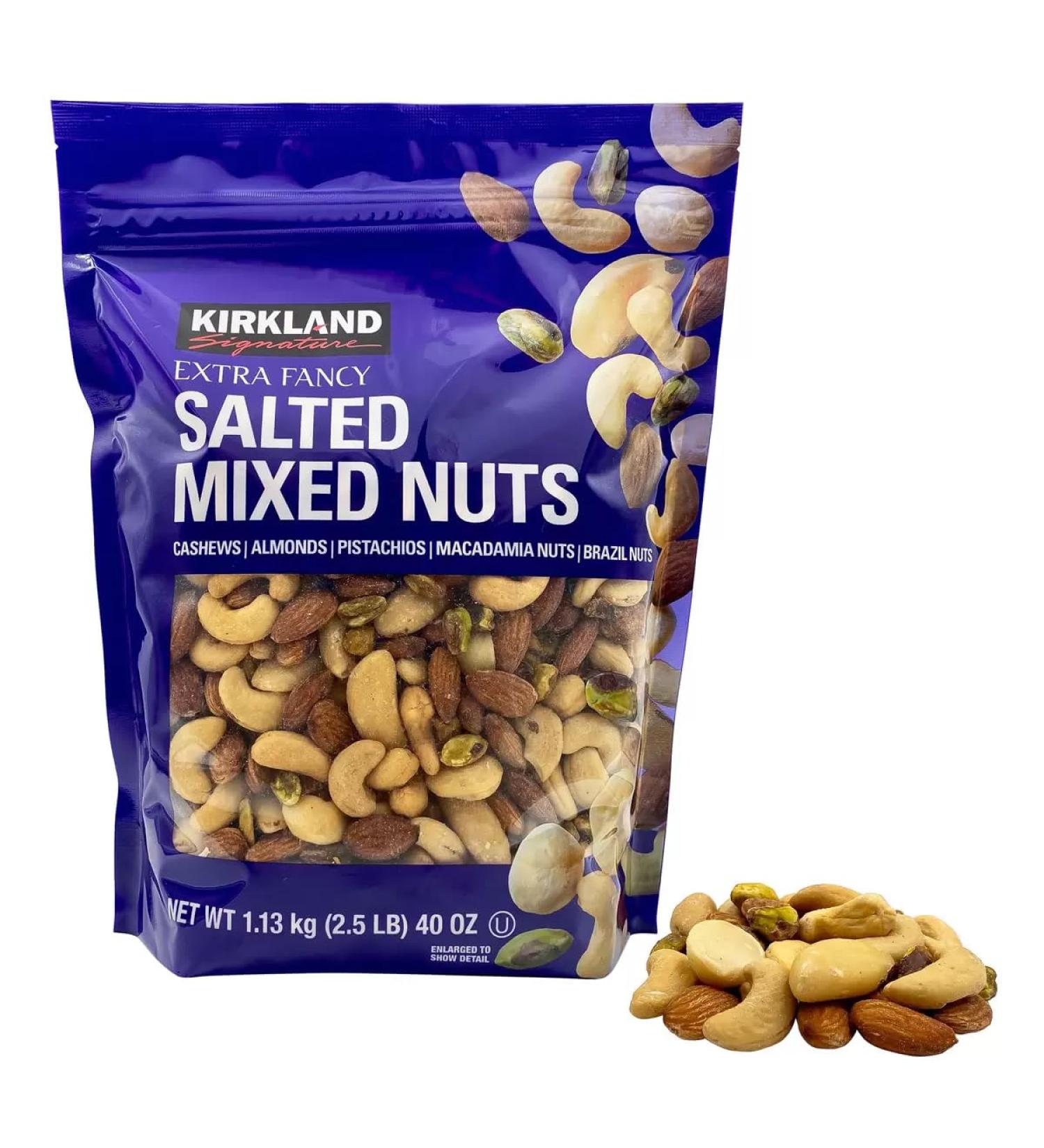 Kirkland Signature Extra Fancy Mixed Nuts 1.13kg (2.5 LB) 40oz (New Packaging Resealable Bag) (Pack of 6)