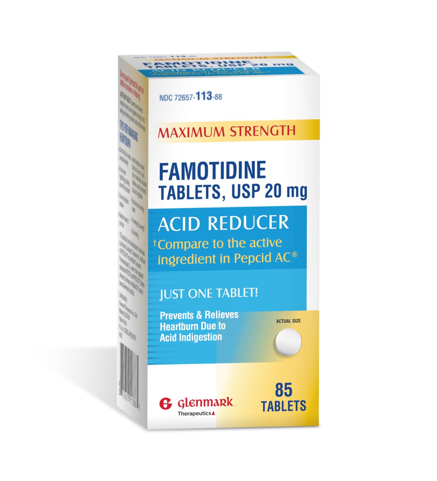 Maximum Strength Famotidine 20 mg Tablets - 85 Count Acid Reducer for Heartburn Relief | Buy Online Internationally - Buy Online on GoSupps.com