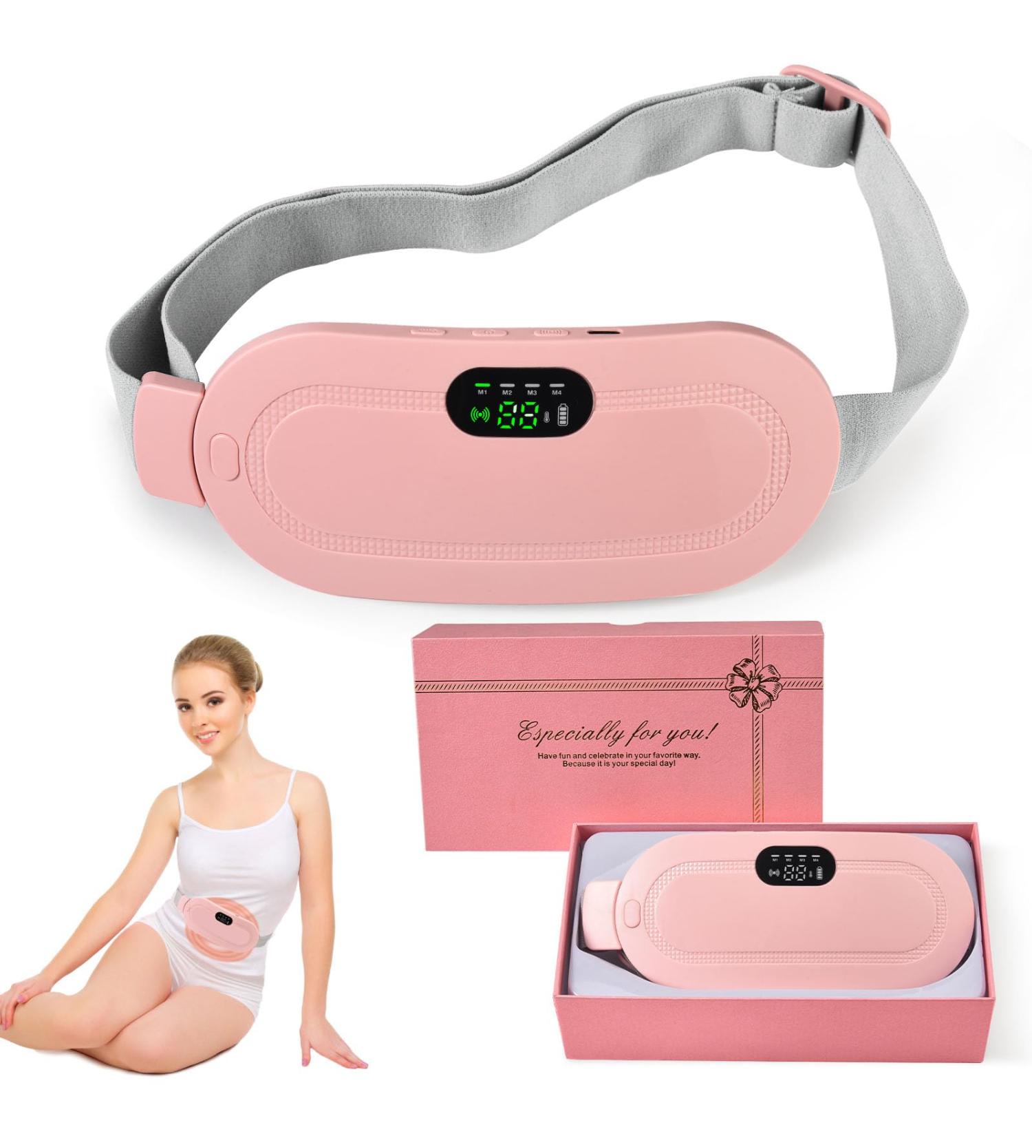 Menstrual Warmers & Belts - Heated Vibration Relief for Abdominal Pain | 4 Modes 3 Temperature Levels - Pink Rose - Buy Online on GoSupps.com