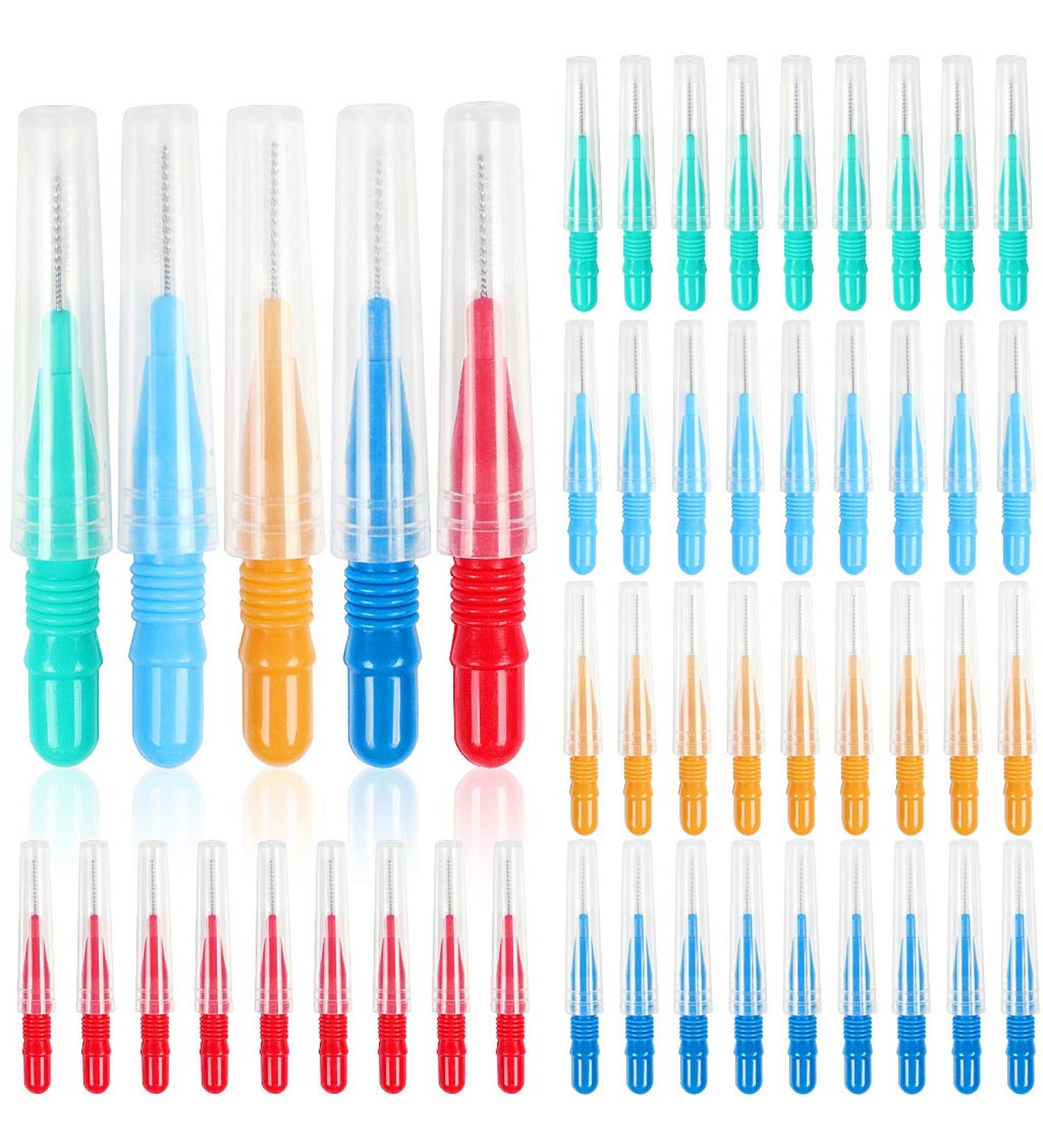 50 Interdental Brush Toothpicks - Oral Dental Hygiene Tool for Teeth Cleaning - Buy Online on GoSupps.com
