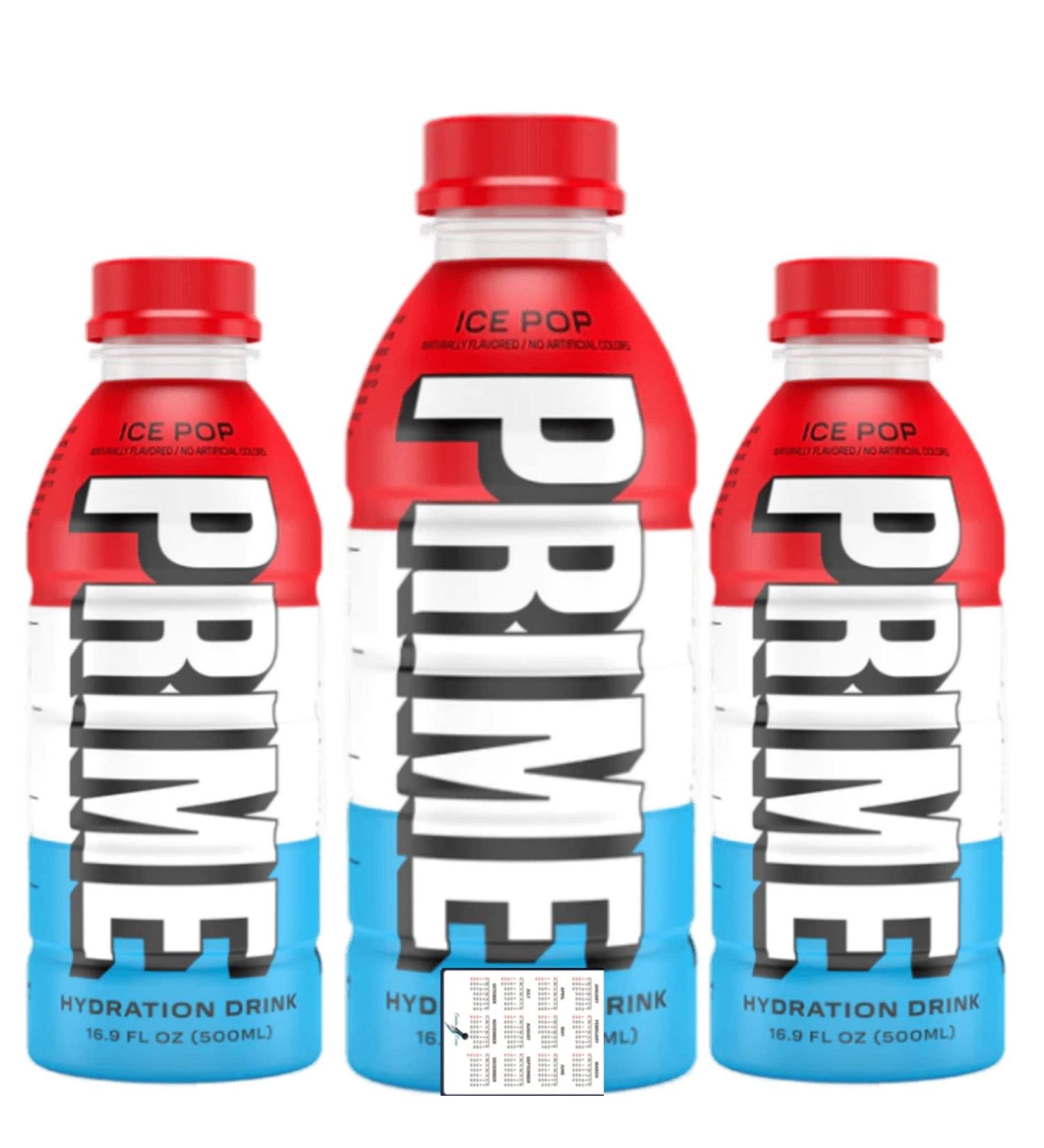 Prime Hydration Bundle Sports Drink and Electrolyte Beverage - (Pack of 3) and Free CentaCure Gift Sticker! (Ice Pop) - Buy Online on GoSupps.com
