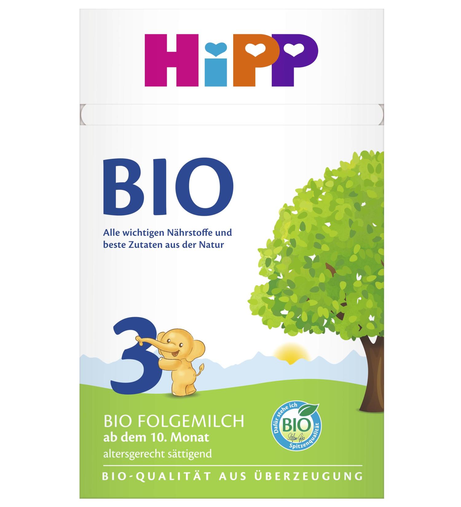 Hipp Organic Milk Formula 3 - Pack of 4 (4 x 600g) | Premium Organic Baby Formula for International Shipping - Buy Online on GoSupps.com
