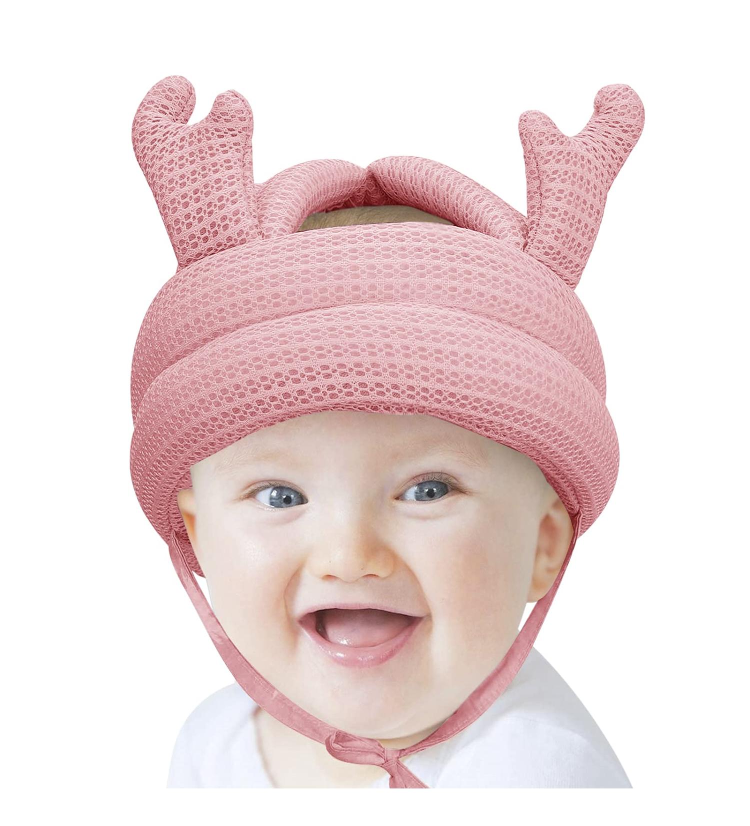 Baby Moose Pink Protective Helmet - Anti-Collision Cap for Infants & Toddlers (6-60 Months) - Adjustable Cotton Head Protection Hat - Buy Online on GoSupps.com