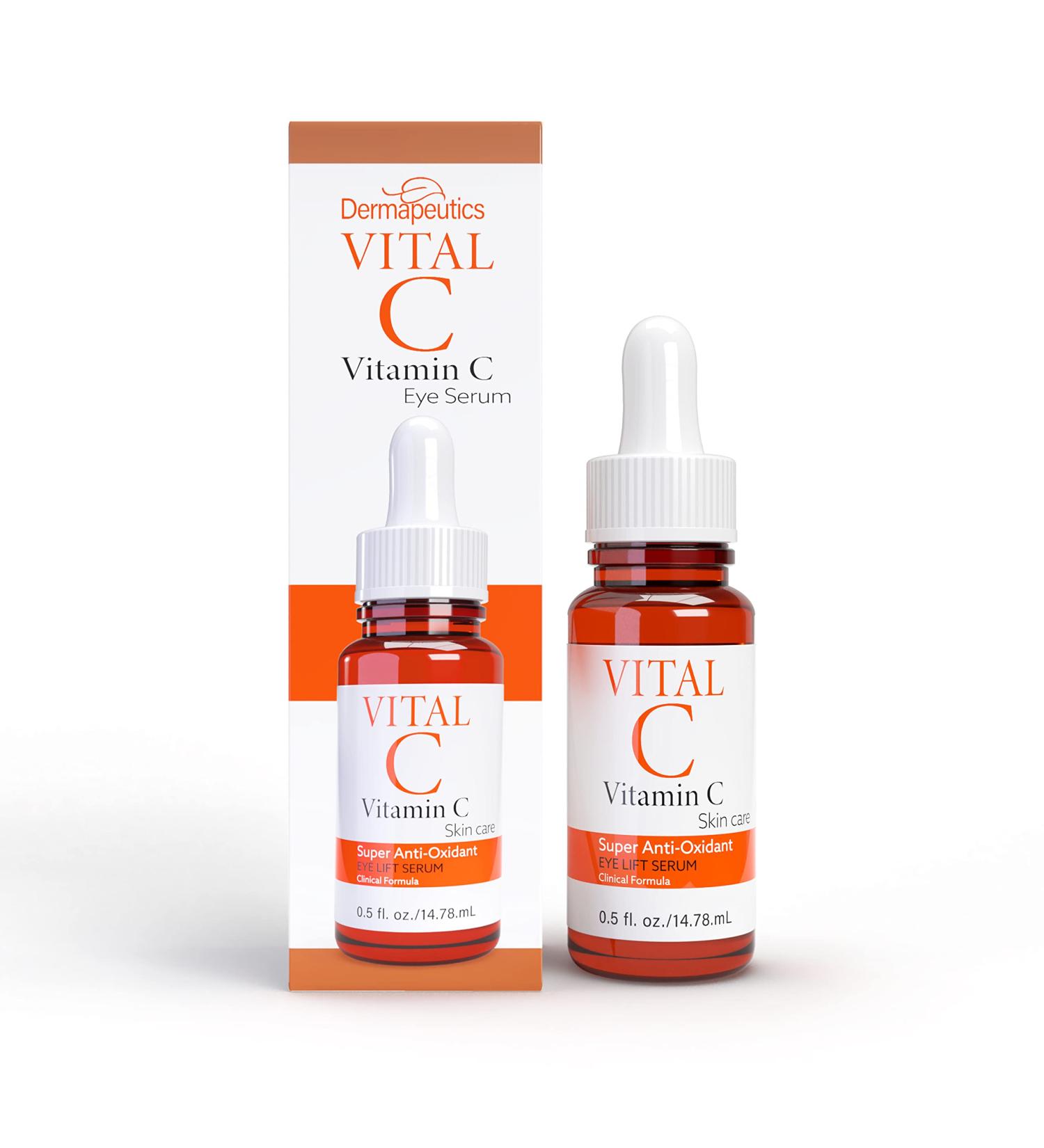 Vital C Vitamin C Eye Serum | Anti-Aging Firming & Hydrating | 0.5 oz - Boost Collagen & Fight Wrinkles - Buy Online on GoSupps.com