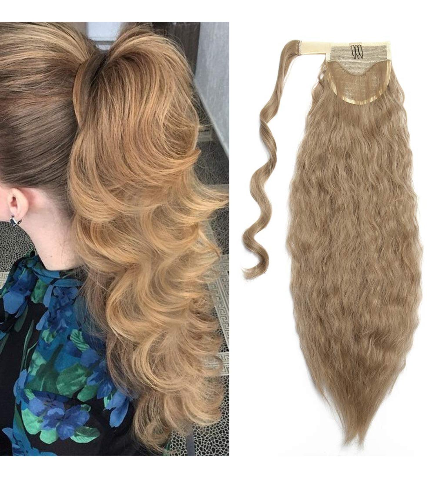 SEGO 50 cm Ponytail Clip-In Braid Extension - Wavy Sandy Blonde Hairpiece for Effortless Style - Buy Online on GoSupps.com