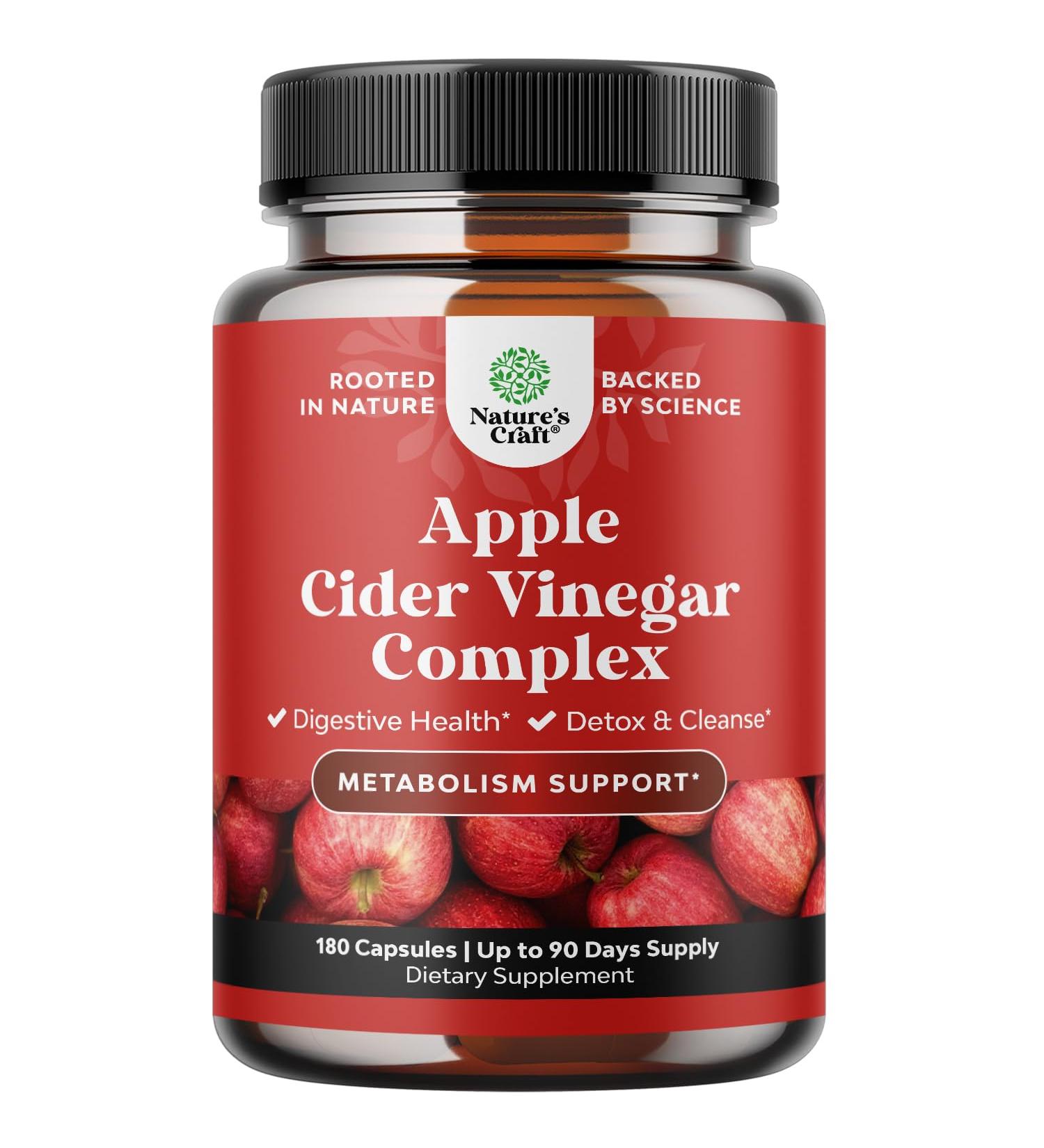Cleansing Apple Cider Vinegar Capsules - Extra Strength Detox Pills for Gut Health & Slimming - 180 Count ACV Deep Cleanse - Buy Online on GoSupps.com