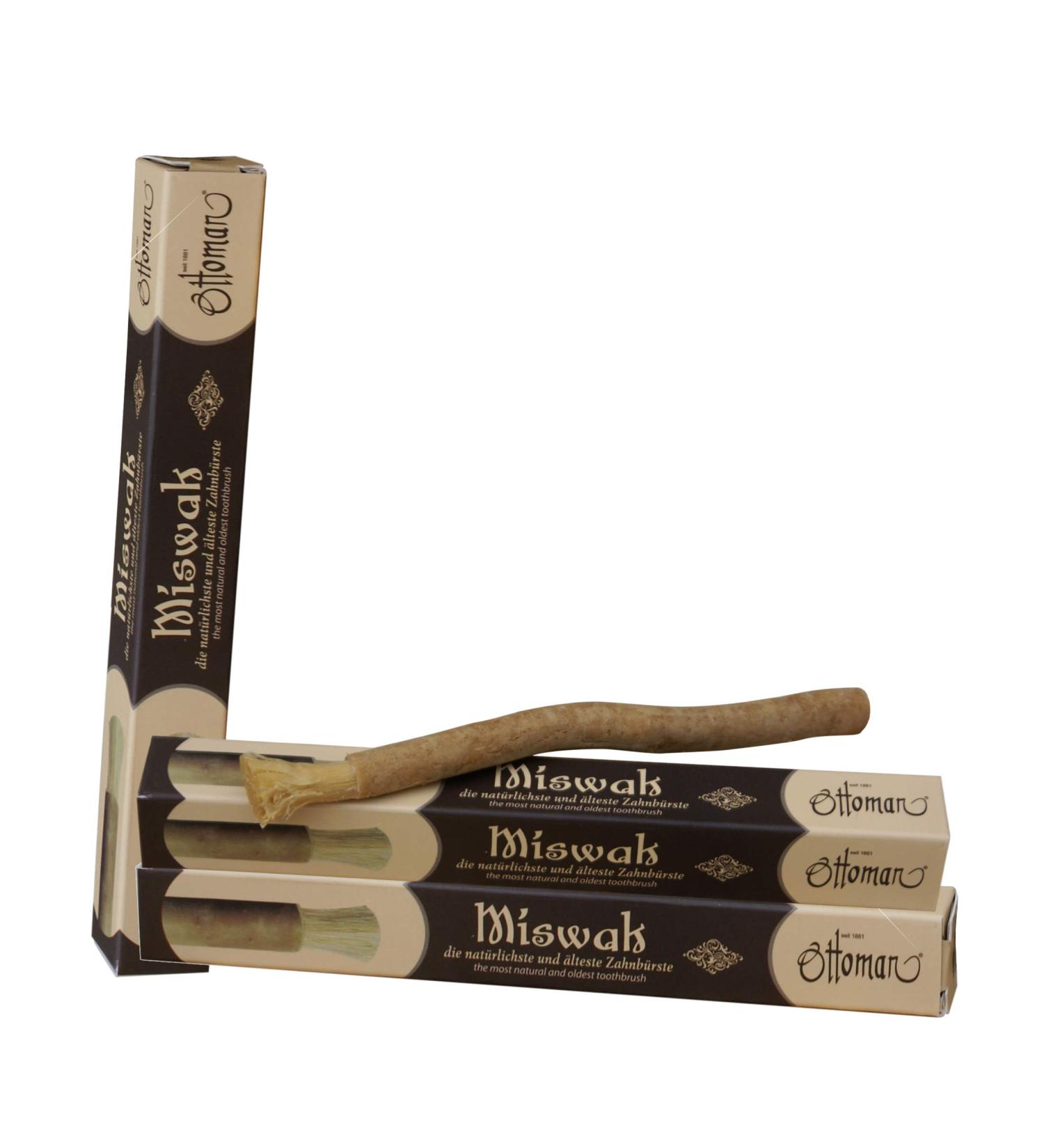 Buy Set of 3 Natural Miswak Toothbrushes - Eco-Friendly Wooden Ottoman Style - Buy Online on GoSupps.com