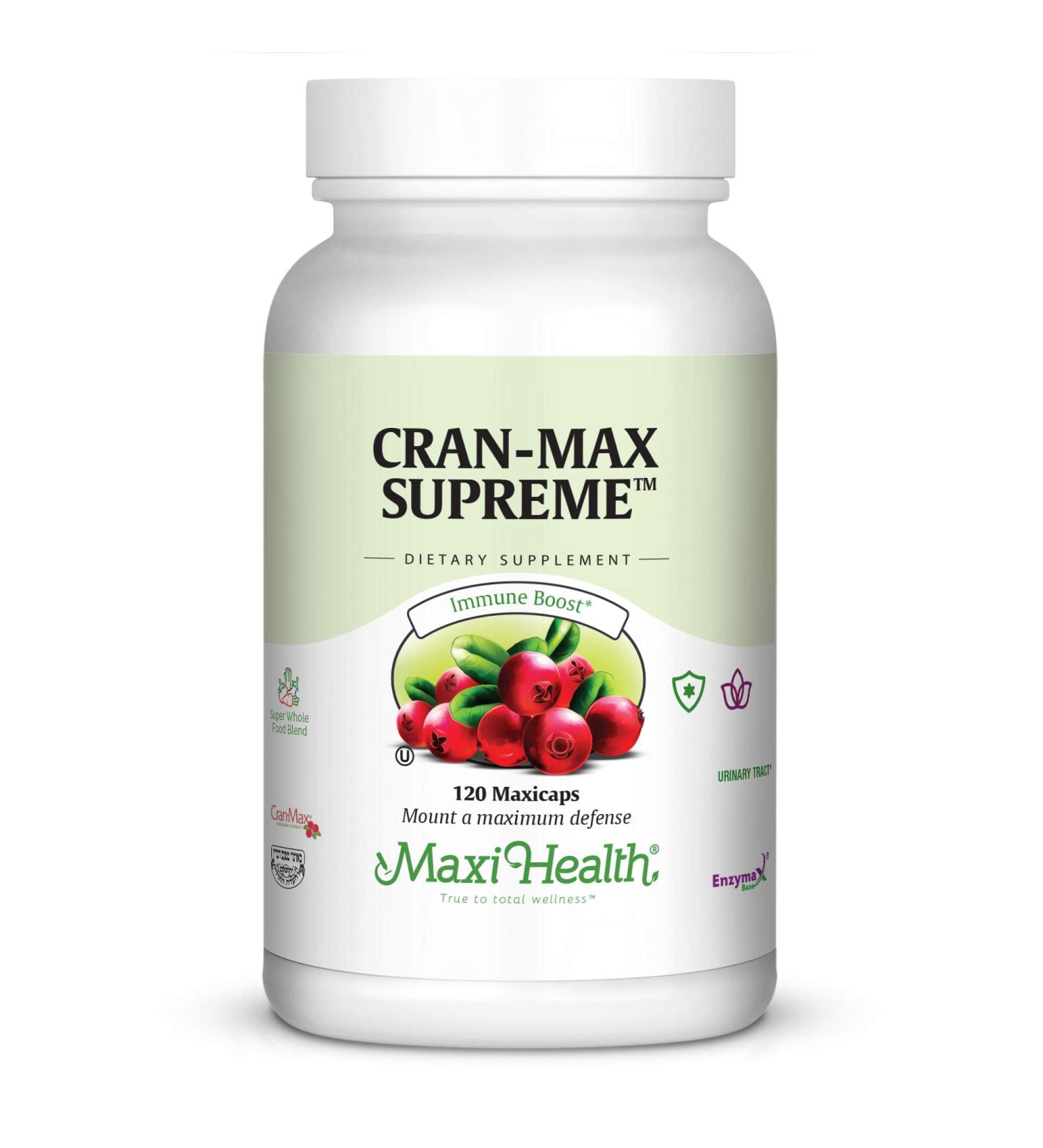 Maxi Health CranMax Supreme Capsules - Urinary Tract & Immune Support - 120 Count - Buy Online on GoSupps.com