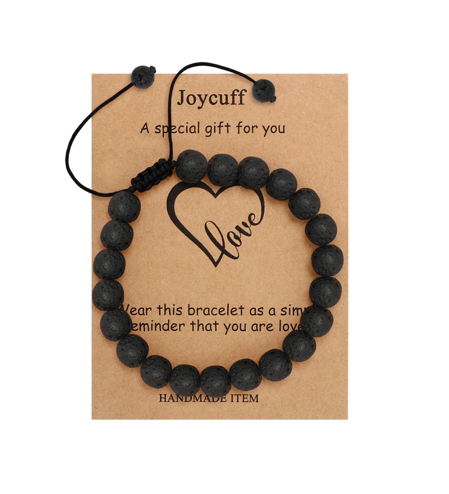 JoycuFF Matching Bracelets for Couples & Friends Black Lava Beaded Love Bracelets | Perfect Gift for Anniversary & Valentine's Day - Buy Online on GoSupps.com