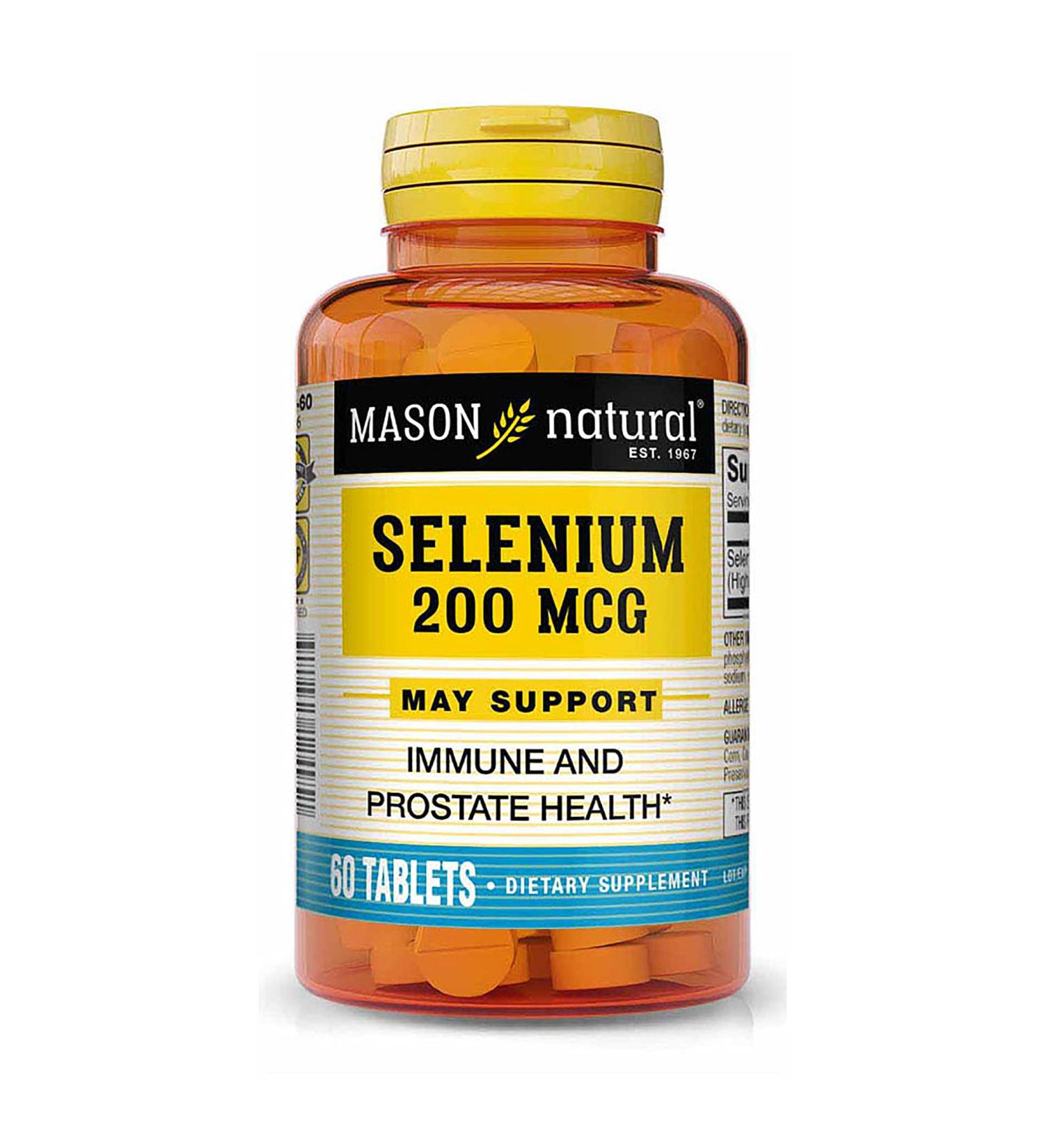 Mason Natural Selenium 200 mcg - 60 Tablets - Antioxidant Support & Immune Boost - Buy Online on GoSupps.com