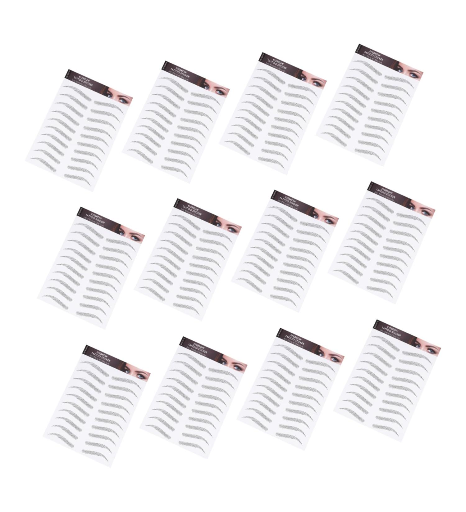 FRCOLOR Artificial Eyebrows 12 Sheets Waterproof Eyebrow Stickers Water Proof Stickers Black Eyebrow Tattoos Artificial Eyebrow - Buy Online on GoSupps.com