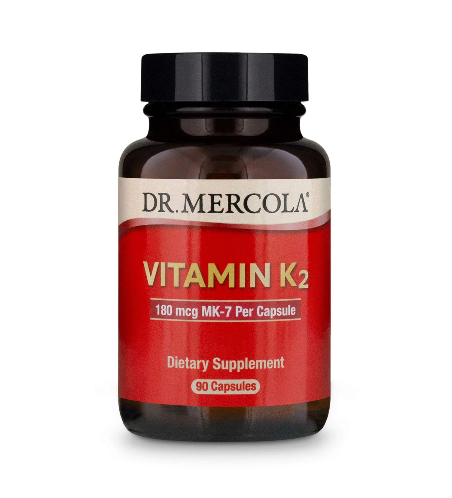 Dr. Mercola Vitamin K2 180 mcg - 90 Capsules | Heart & Bone Health - Buy Online on GoSupps.com