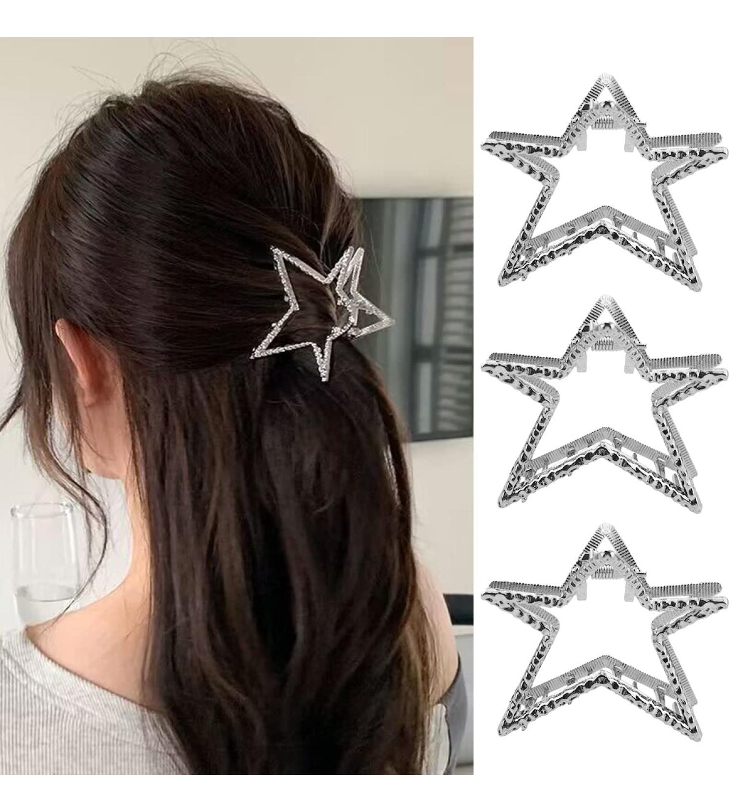 Satr Metal Hair Clips - Nonslip Hair Accessories for Thin & Thick Hair | Silver Hair Jaw Clamps & Hairpins - Buy Online on GoSupps.com