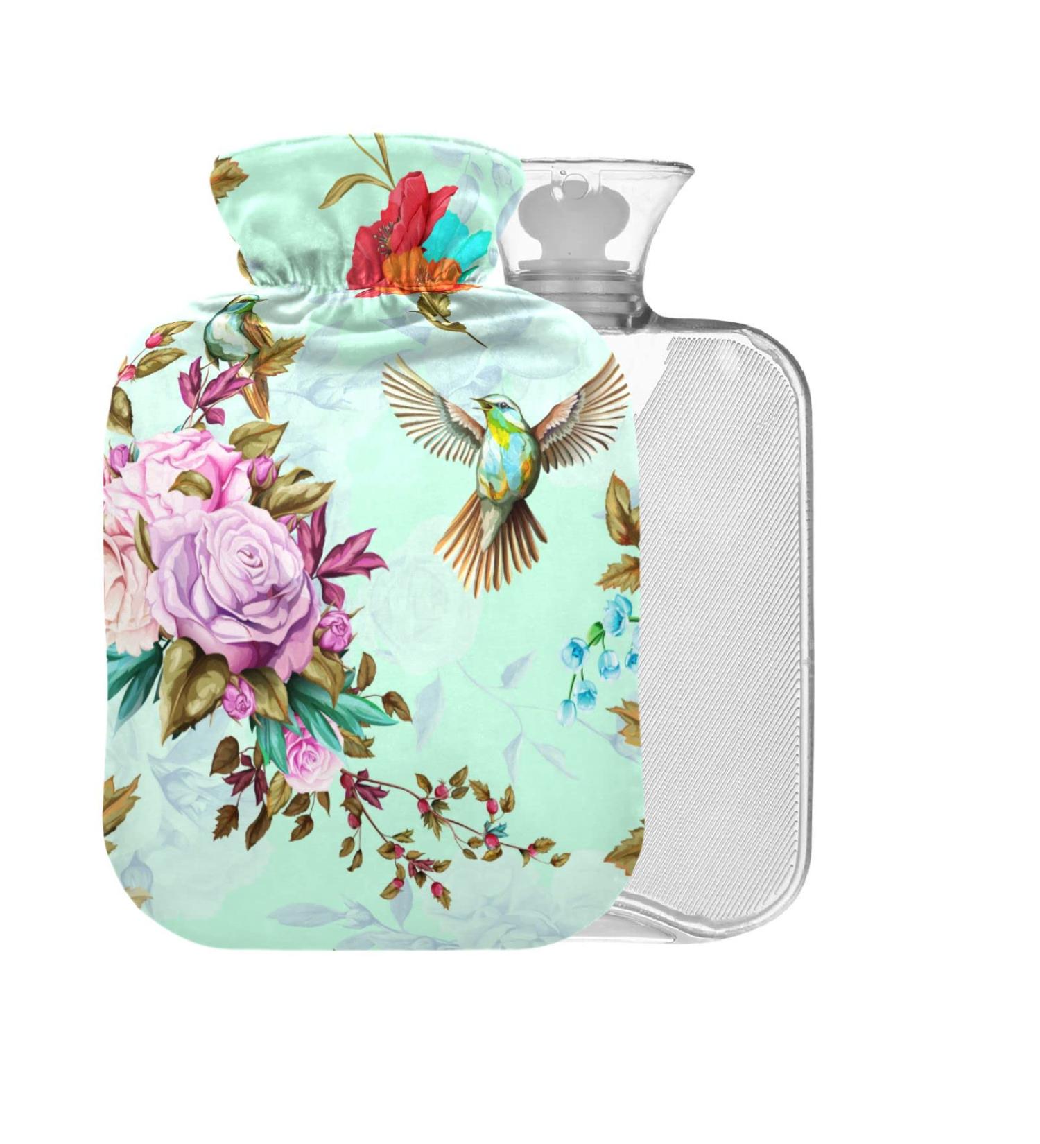 Floral Pattern Hot Water Bottle 2L | Pain Relief for Headaches & Neck | International Shipping - Buy Online on GoSupps.com