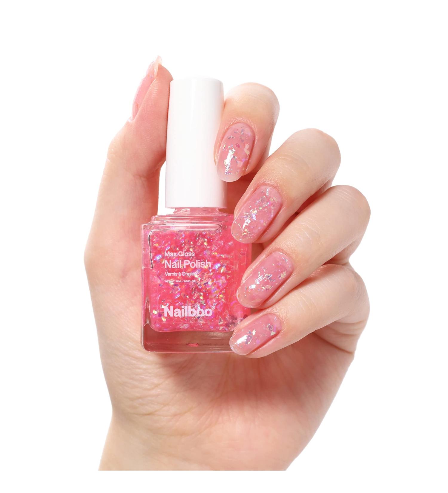 Nailboo Max Gloss Sheer Glitter Nail Polish - Cupcake Cutie Color | DIY Salon Quality Non-Gel Polish 0.5 oz - Buy Online on GoSupps.com