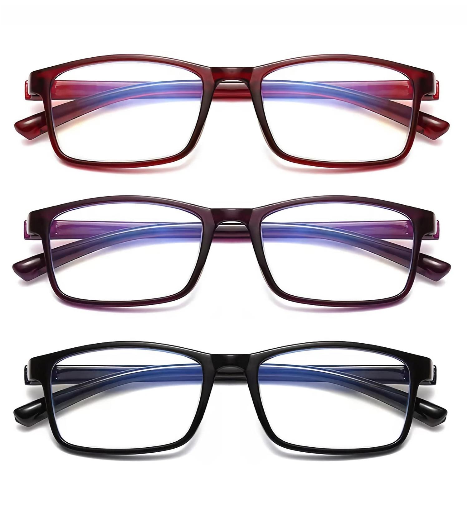 3 Pack Blue Light Blocking Reading Glasses for Men & Women - Multicolor Anti-UV Eyeglasses 1.0x | International Shipping Available - Buy Online on GoSupps.com