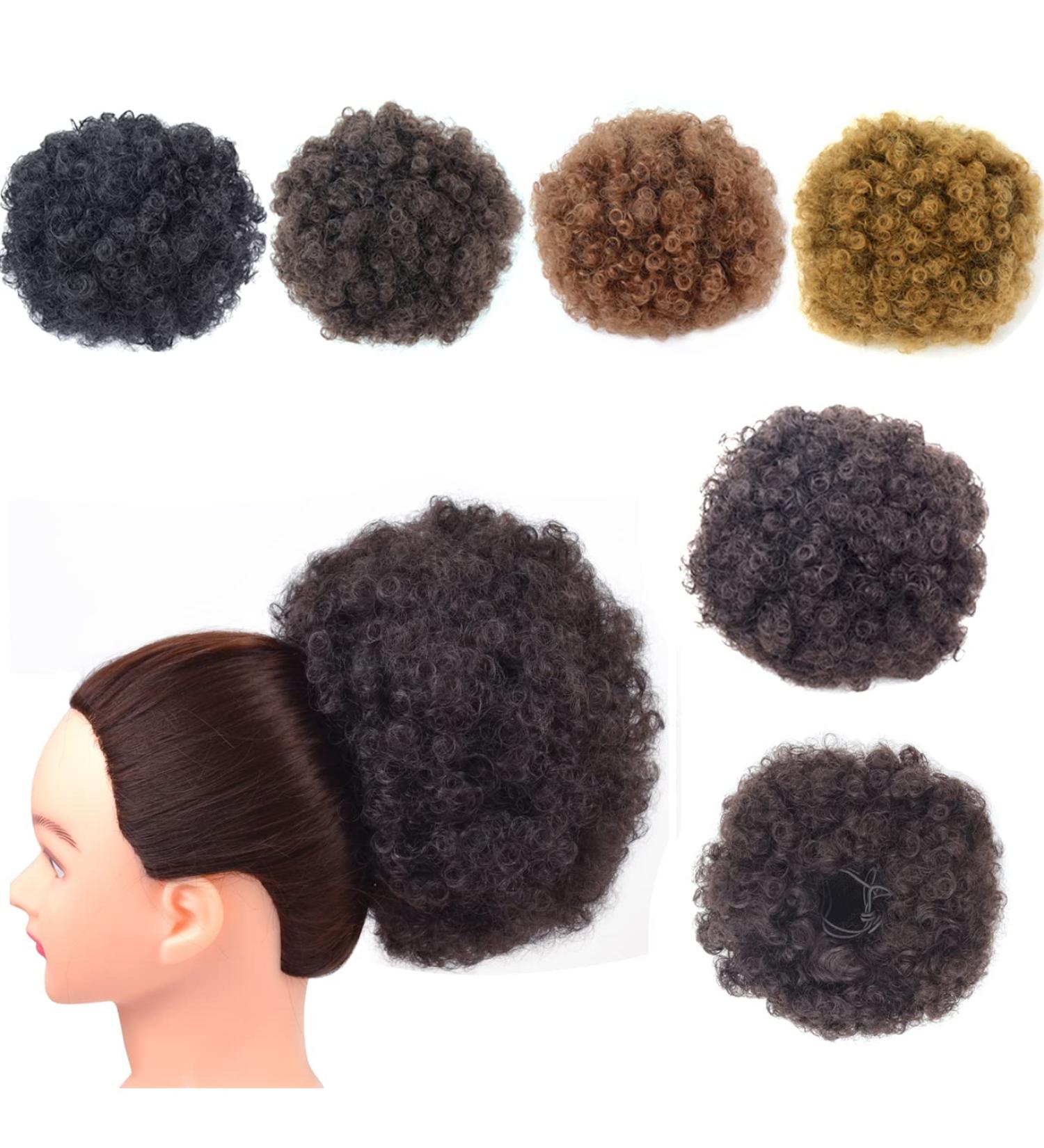 Short Kinky Curly Afro Puff Drawstring Ponytail Extension | Clip-in Synthetic Hairpiece for Women - Large 2 - Buy Online on GoSupps.com