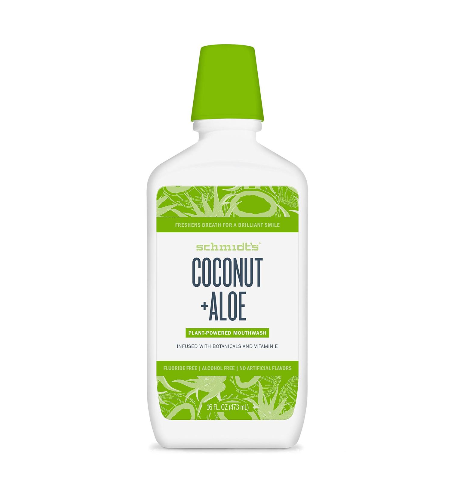 Schmidt's Fluoride-Free Mouthwash for Bad Breath - Coconut & Aloe 16 oz | International Shipping - Buy Online on GoSupps.com