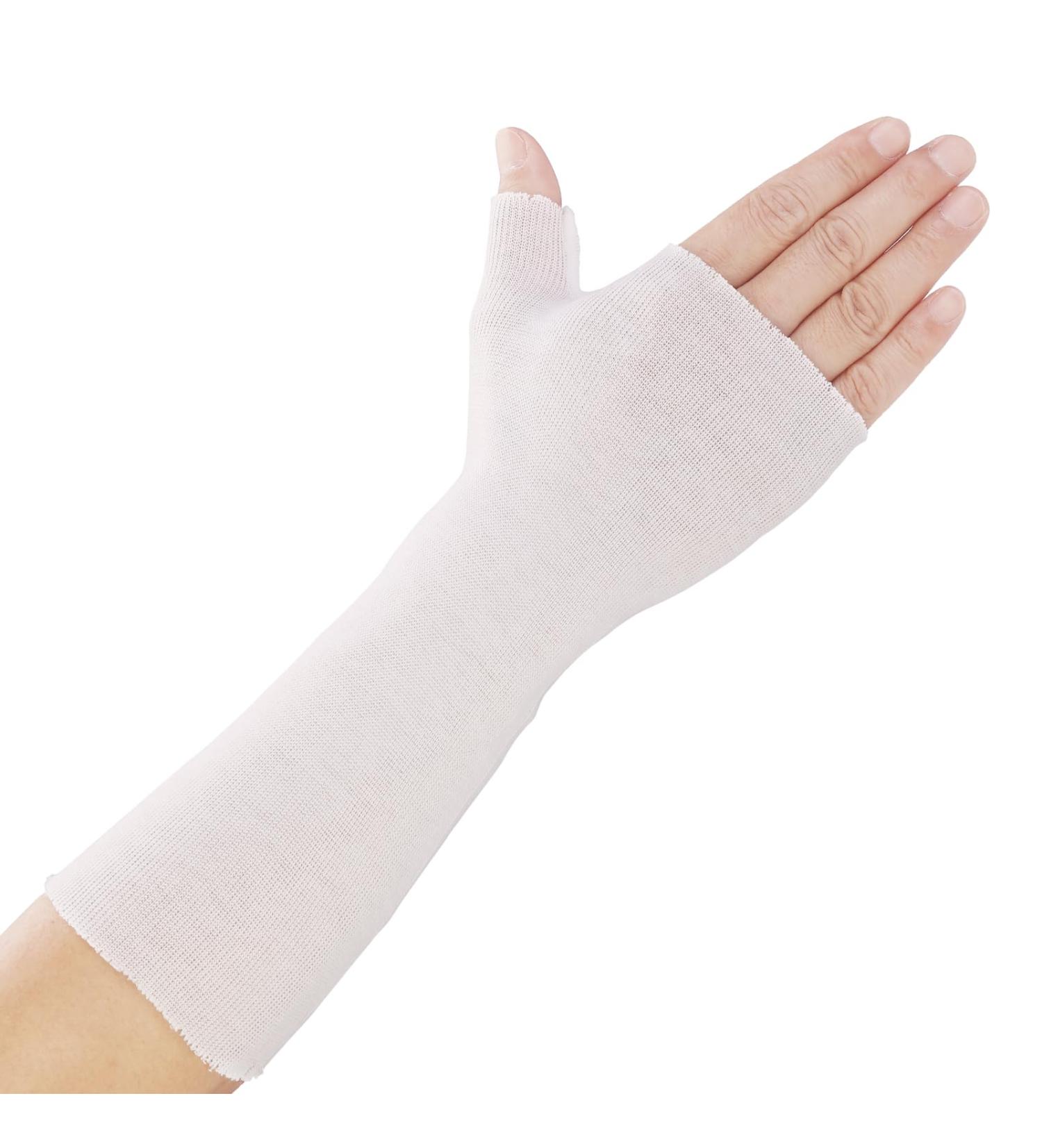 Hand Socks for Splint - 10 Pack Cotton Stockinette Sleeve for Wrist & Thumb Spica - Arm Cast Cover for Men & Women (Medium 3.23x12 inch) - White - Buy Online on GoSupps.com