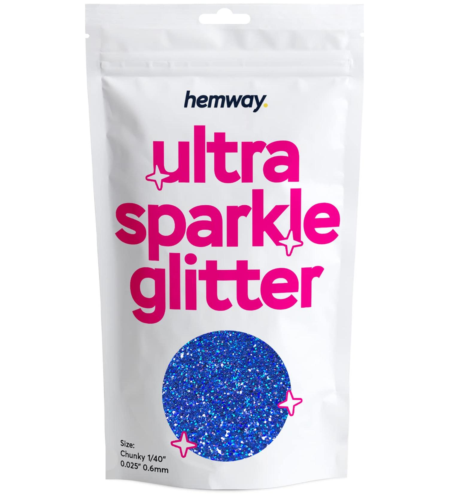 Hemway Ultra-Shine Sapphire Blue Holographic Chunky Glitter 100g | 1/40 Size 0.6mm for Arts & Crafts - Buy Online - Buy Online on GoSupps.com