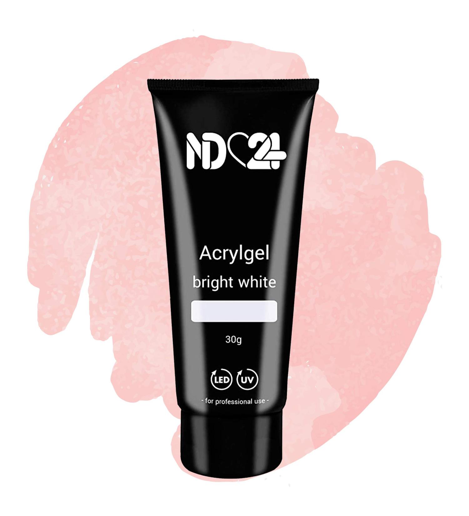 Buy ND24 NailDesign Acrylic Gel Tube - Bright White - 30g | Premium Quality Nail Art Supplies for Professional Manicures - Fast Worldwide Shipping - Buy Online on GoSupps.com