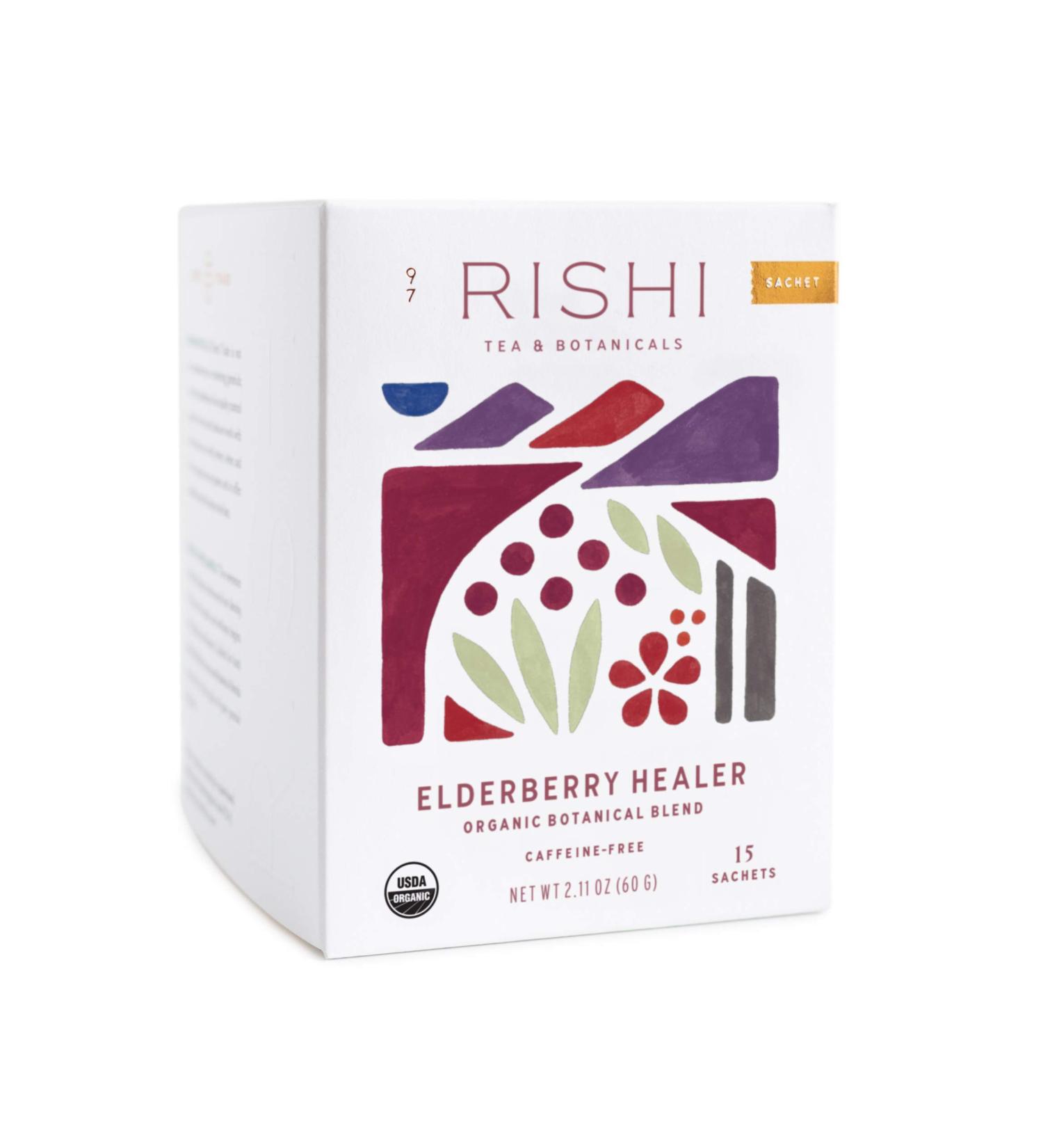 Rishi Tea Elderberry Healer - Caffeine-Free Herbal Tea, 15 Sachets (2.11 oz) - Buy Online on GoSupps.com