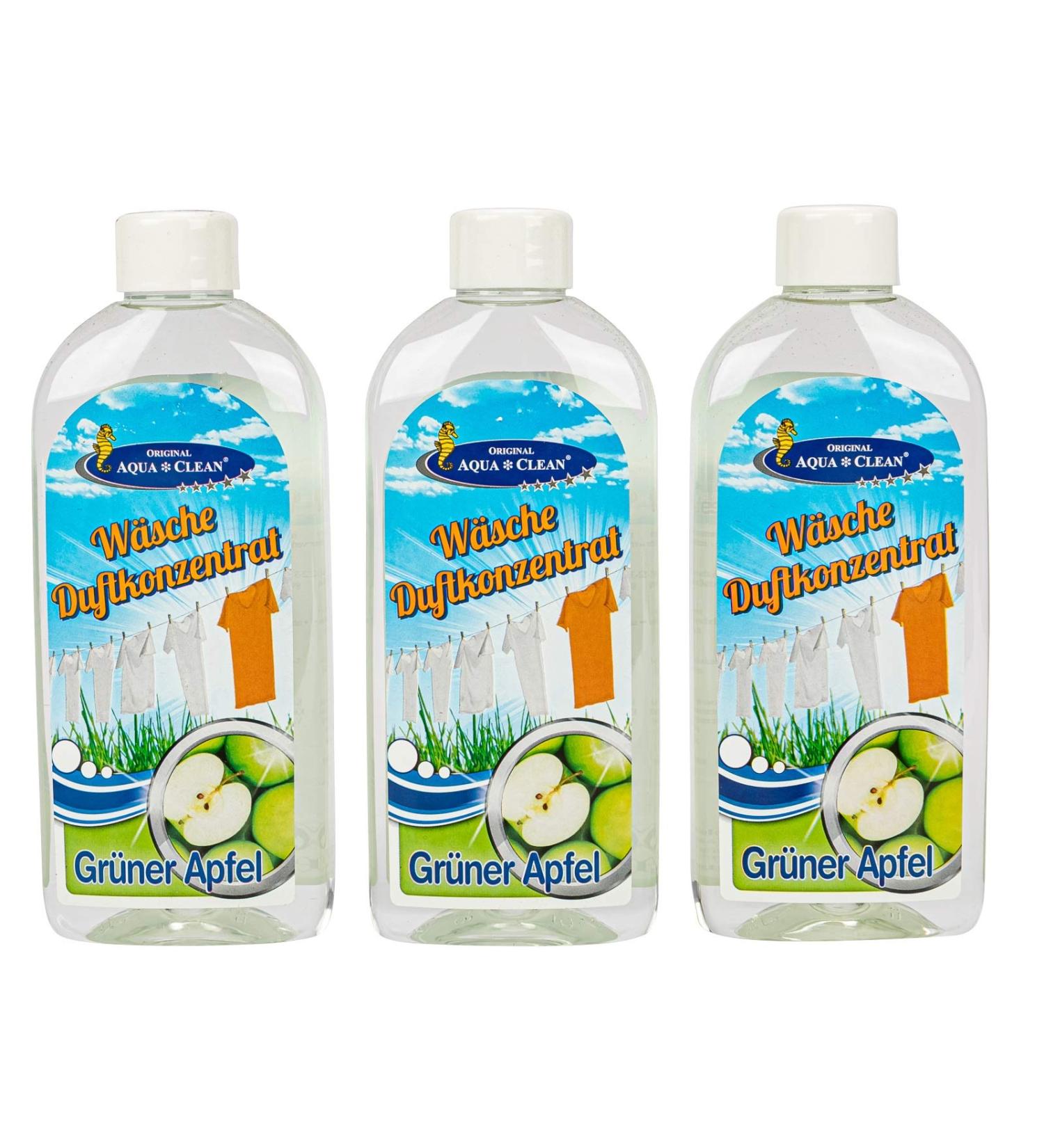 AQUA CLEAN Laundry Fragrance Concentrate 3x250ml (Green Apple) Green Apple 250 ml (Pack of 3)