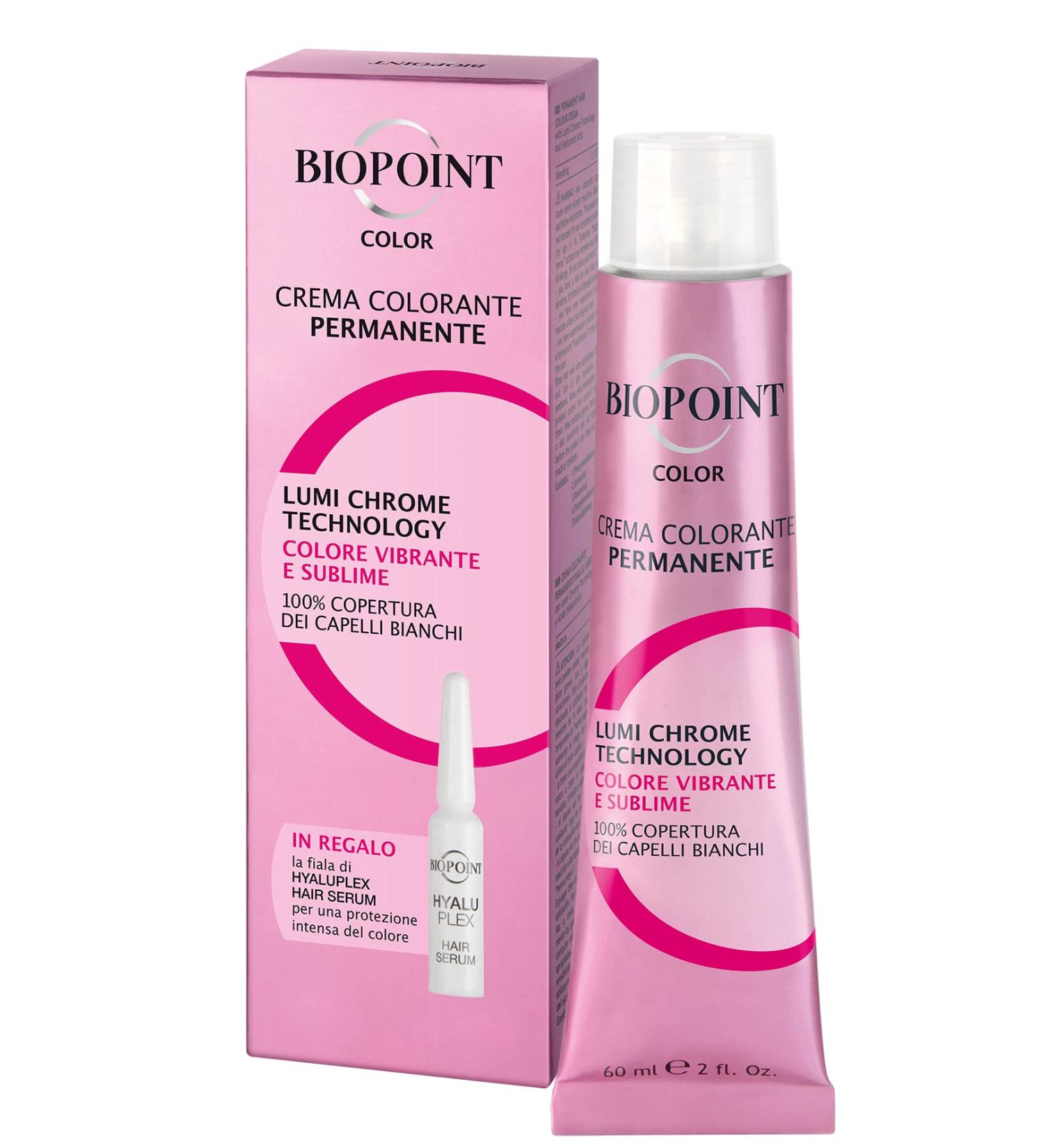 Biopoint Permanent Color Cream 60 ml + 1 ampoule of Hyaluplex Hair Serum 3 ml 8 light blonde - Buy Online on GoSupps.com