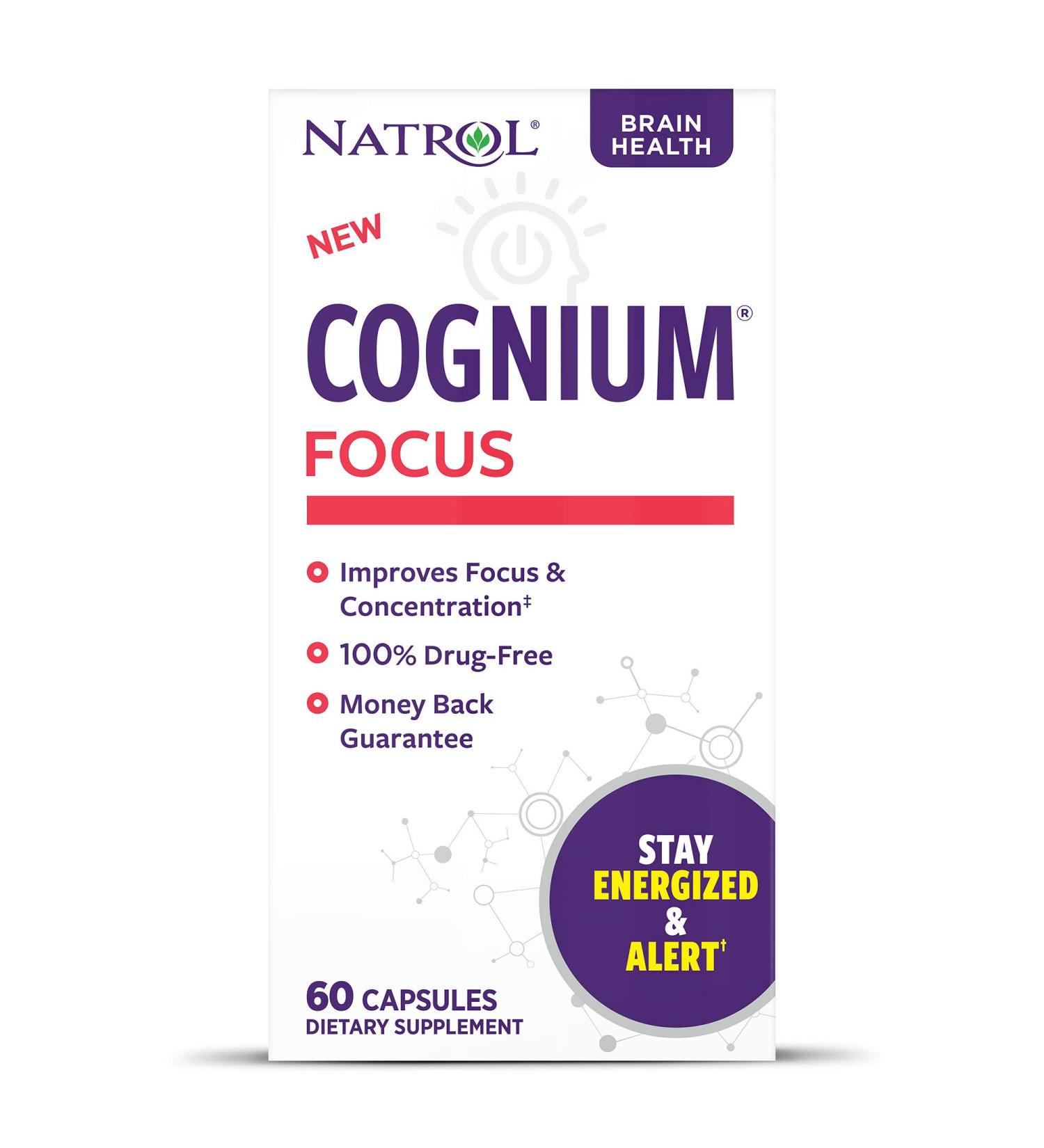 Natrol Cognium Focus 60 Capsules - Boost Memory & Concentration - Buy Online on GoSupps.com