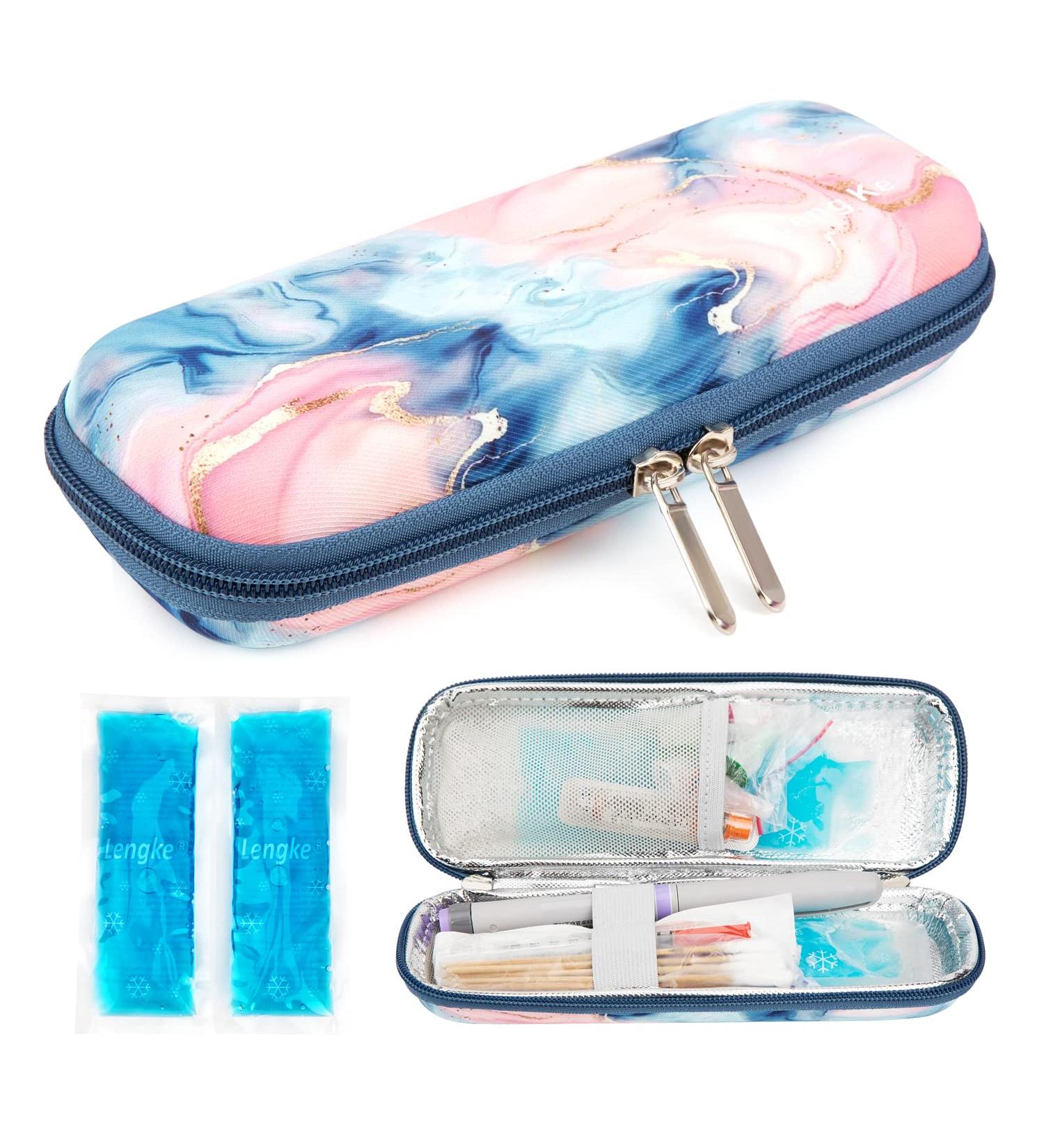 YOUSHARES Insulin Cooler Travel Case - Small EVA Diabetic Organizer with Ice Pack - Portable Medication Cooling Bag for Insulation - Epi Pen Carrying Bag - Quicksand Powder - Buy Online on GoSupps.com