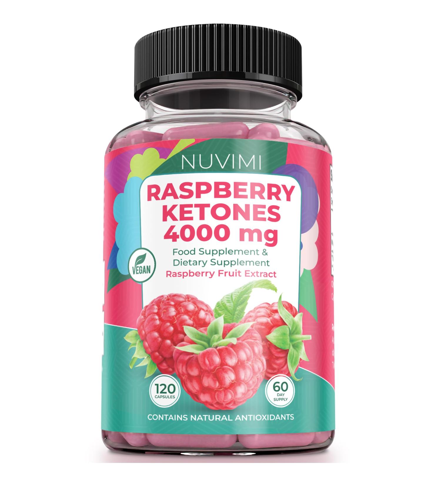 Raspberry Ketones 4000mg Natural Food Supplement - Supports Healthy Weight Management & Keto Diet - 120 Pills for Men & Women - Buy Online on GoSupps.com