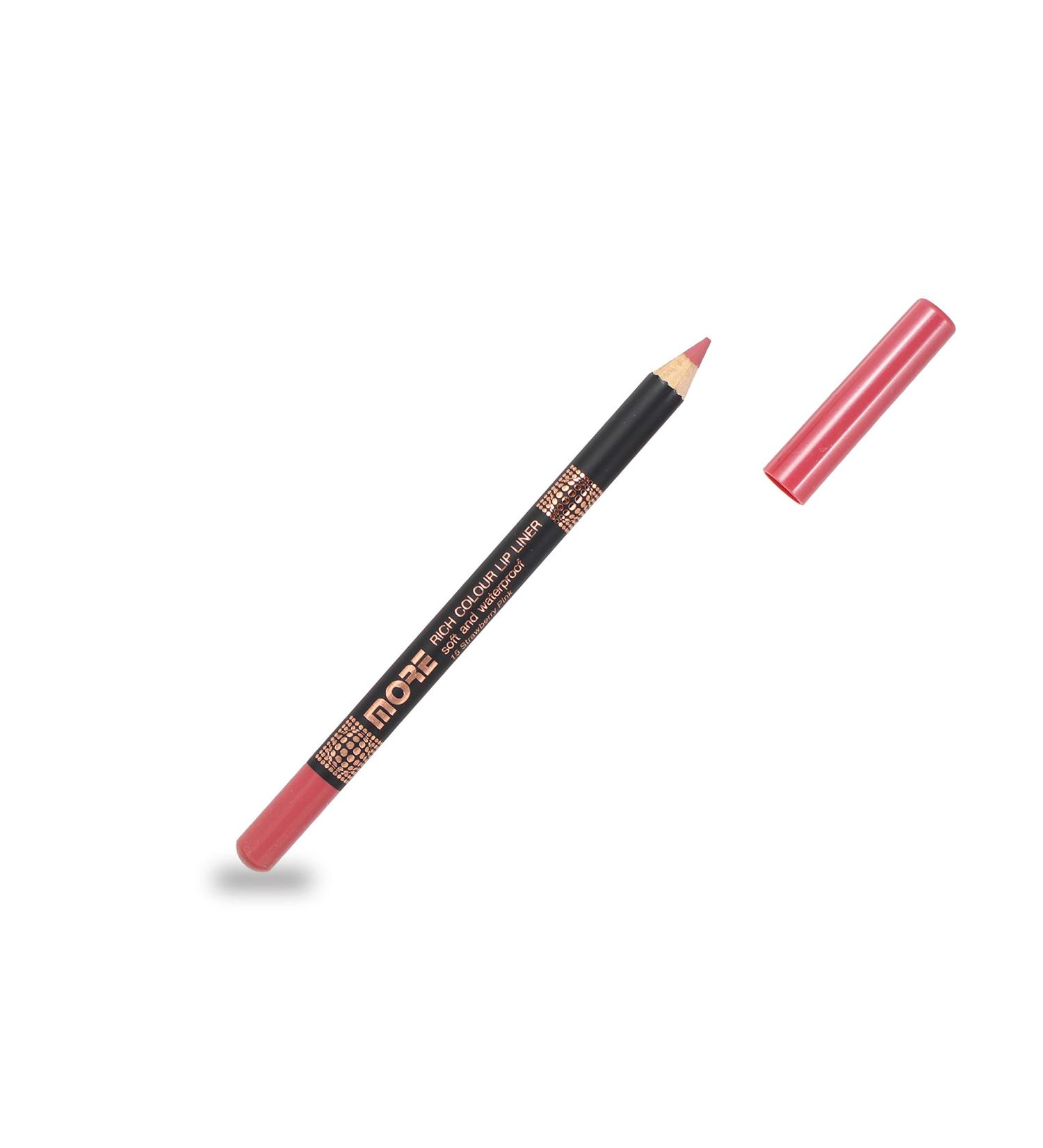  MORE COSMETICS Soft strawberry pink lip pencil long-lasting waterproof easy to blend - Buy Online on GoSupps.com