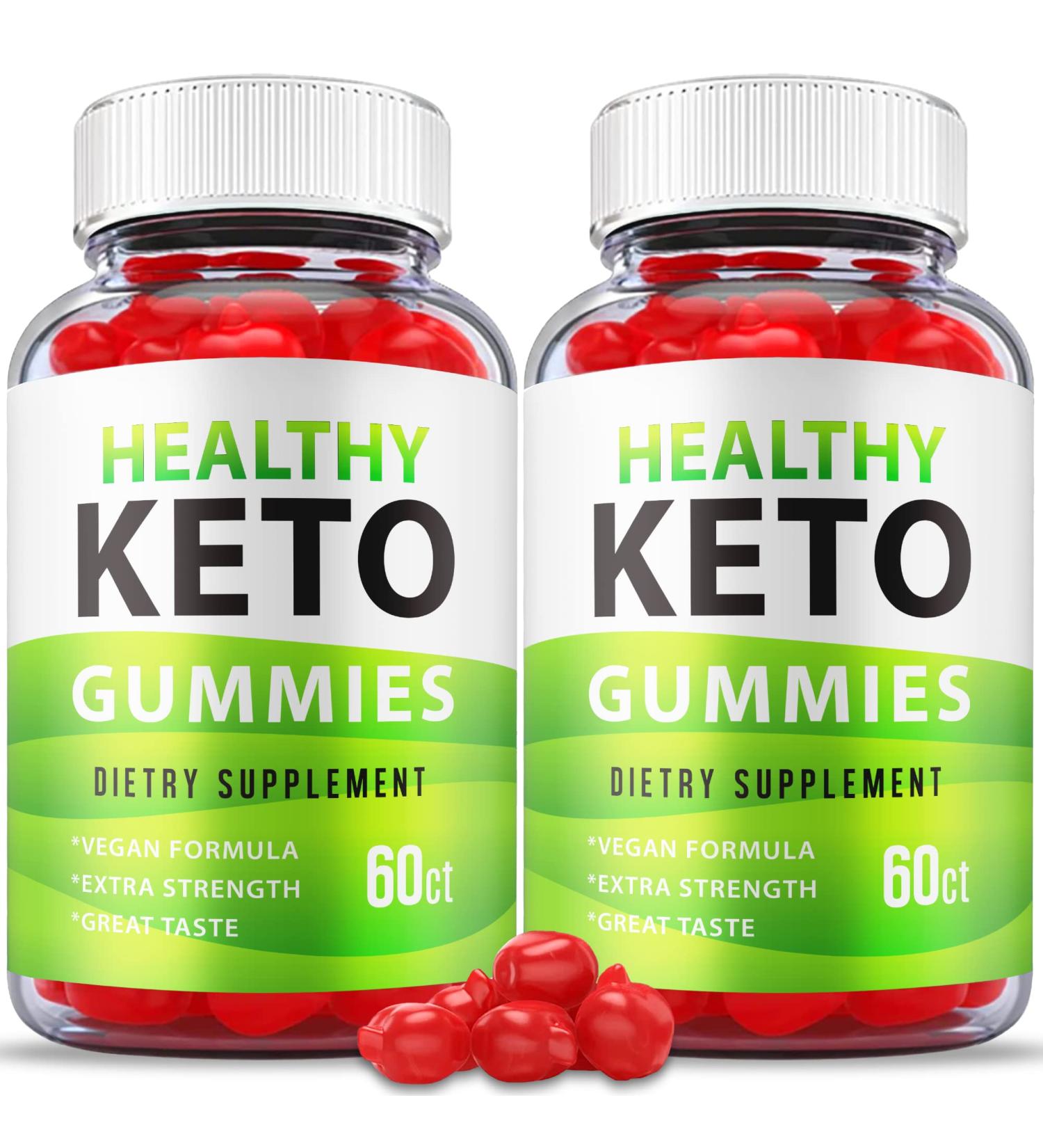2 Pack Healthy Keto Gummies - Apple Cider Vinegar Supplement - Vegan Formula with Vitamin B12, B6, and Beet Root - 120 Gummies - Buy Online on GoSupps.com