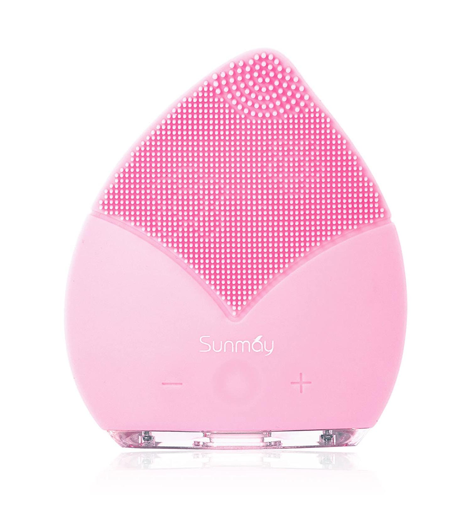 Sunmay Leaf Face Cleaning Brush & Massage Device Soft Silicone Timer & Memory Function Light Pink - Buy Online on GoSupps.com