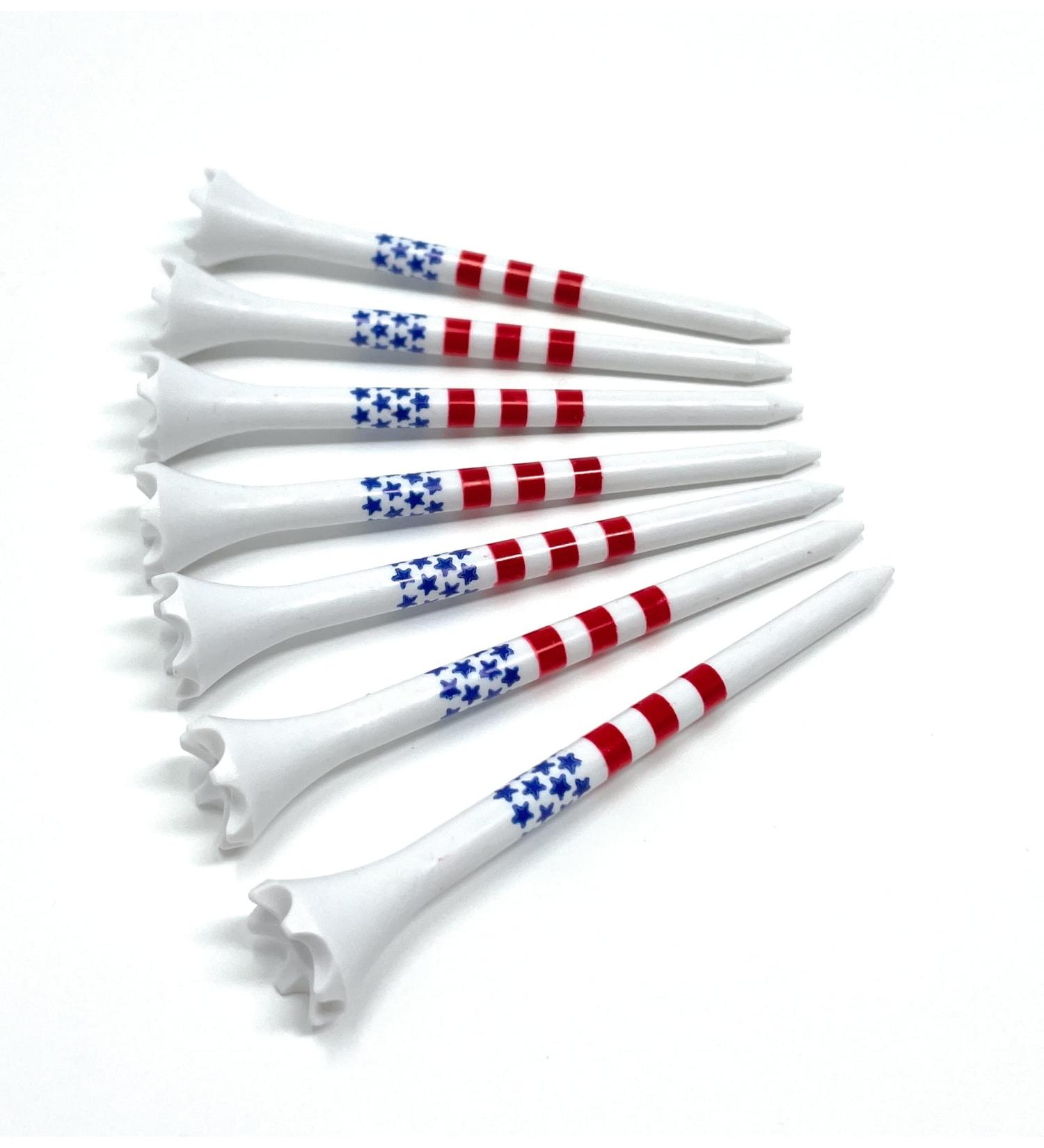 NorthPointe 3 USA Stars and Stripes American Flag Golf Tees - 100 Tees Bulk Pack | Patriotic Golf Accessories - Buy Online on GoSupps.com
