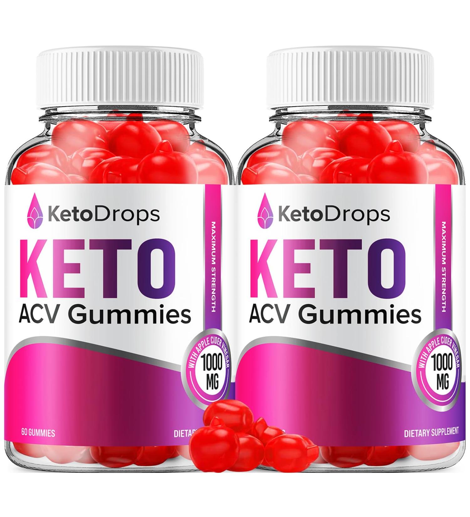 (2 Pack) Keto Drops ACV Gummies - Advanced Formula Drops Keto Plus ACV Apple Cider Vinegar Dietary Supplement Men Women (120 Gummies)