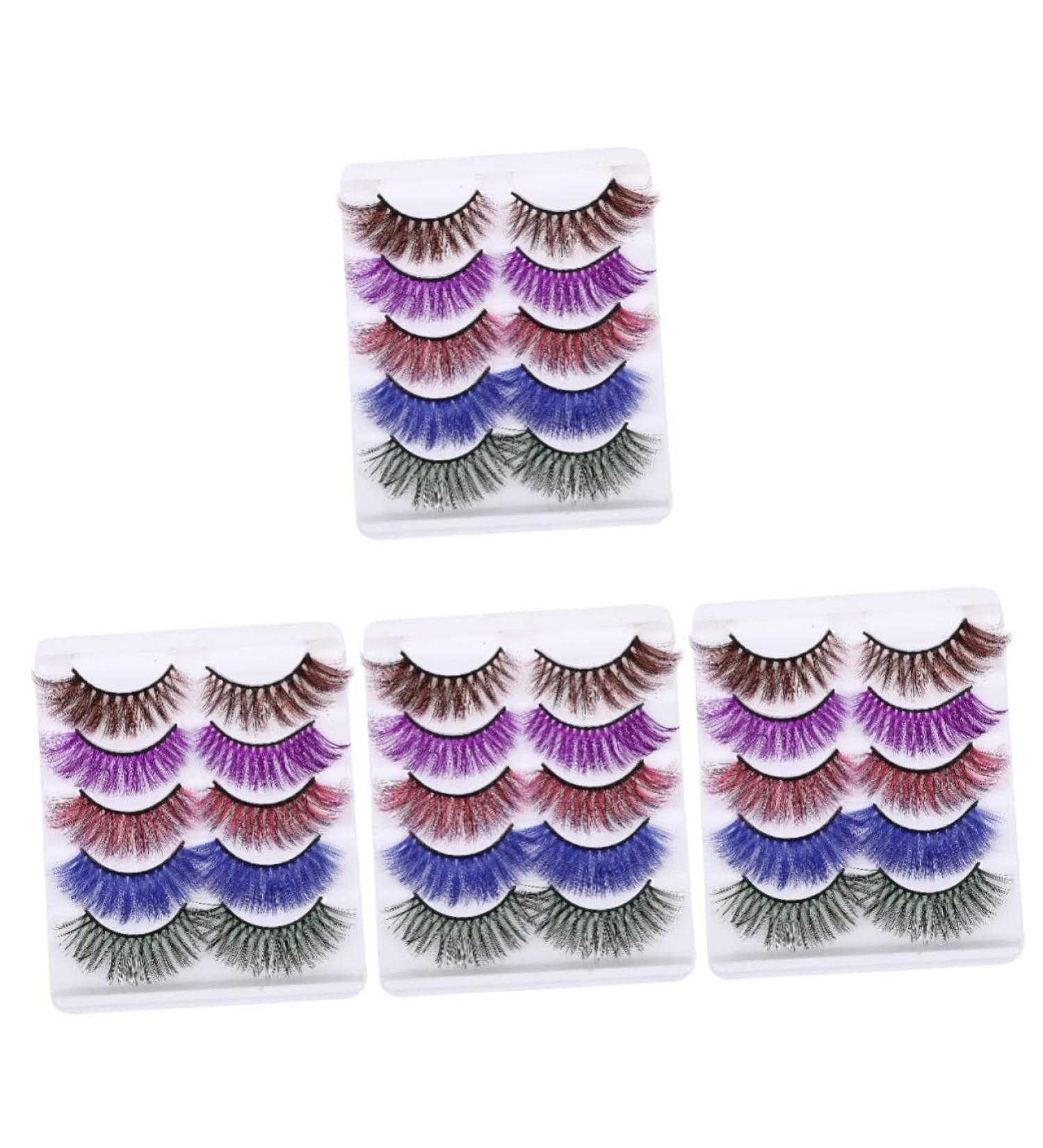 20 Pairs Colored False Eyelashes Party Diy Fake Lashes Cosplay Fake Eyelashes Party False Eyelashes Stage Makeup Supply 3d Eyelashes Cosmetics Artificial Imitation Girl - Buy Online on GoSupps.com