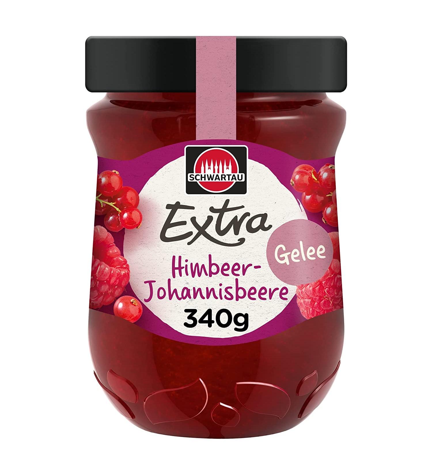 Schwartau Extra Jam Raspberry-Currant 340g | Premium German Fruit Spread - Shop Internationally - Buy Online on GoSupps.com