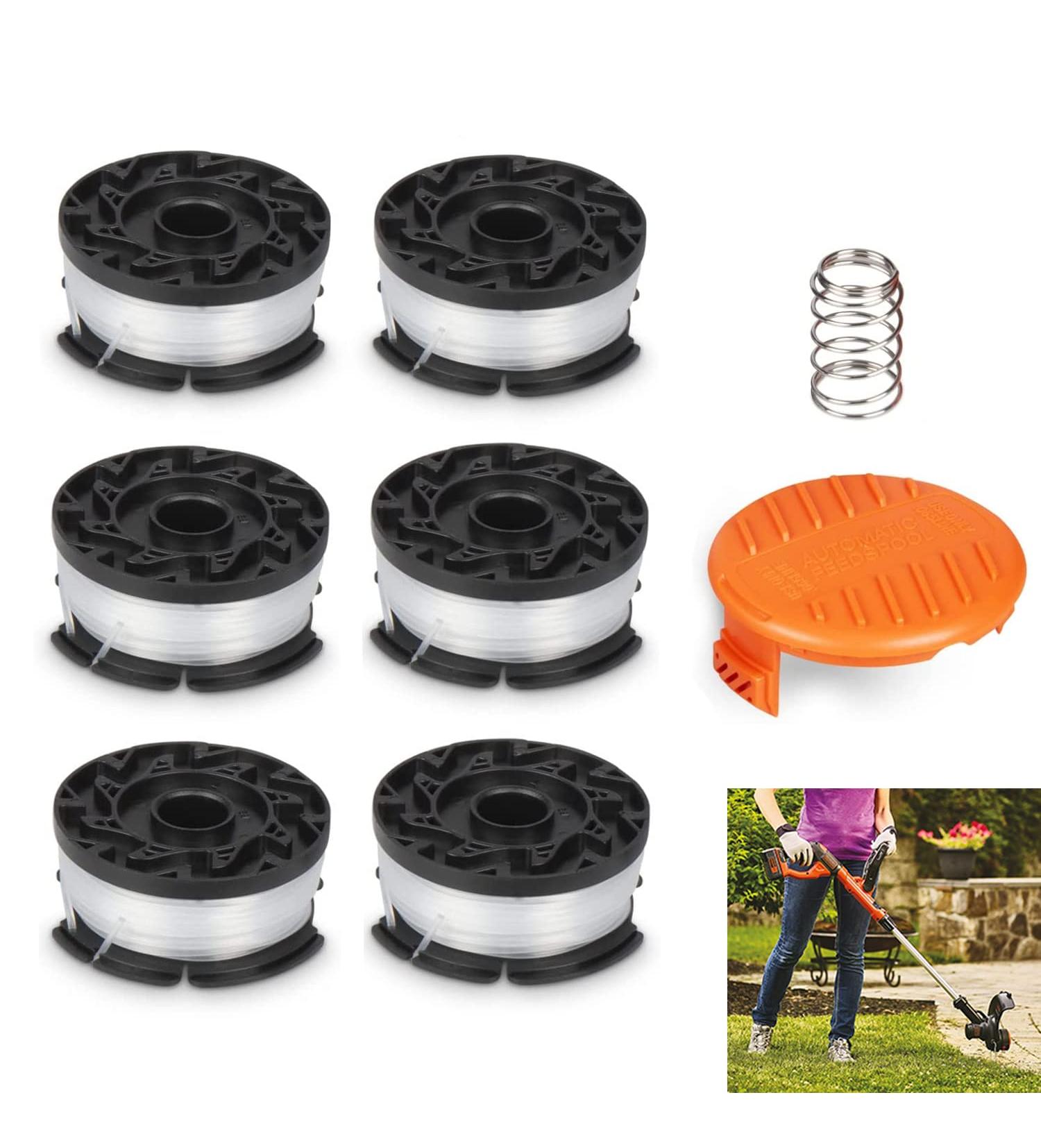 MOLIK Trimmer Spool for Black+Decker AF-100 String Trimmer Edger - 240ft 0.065 Line Replacement Spool - 6 Pack with Spool Cap and Spring - Buy Online on GoSupps.com