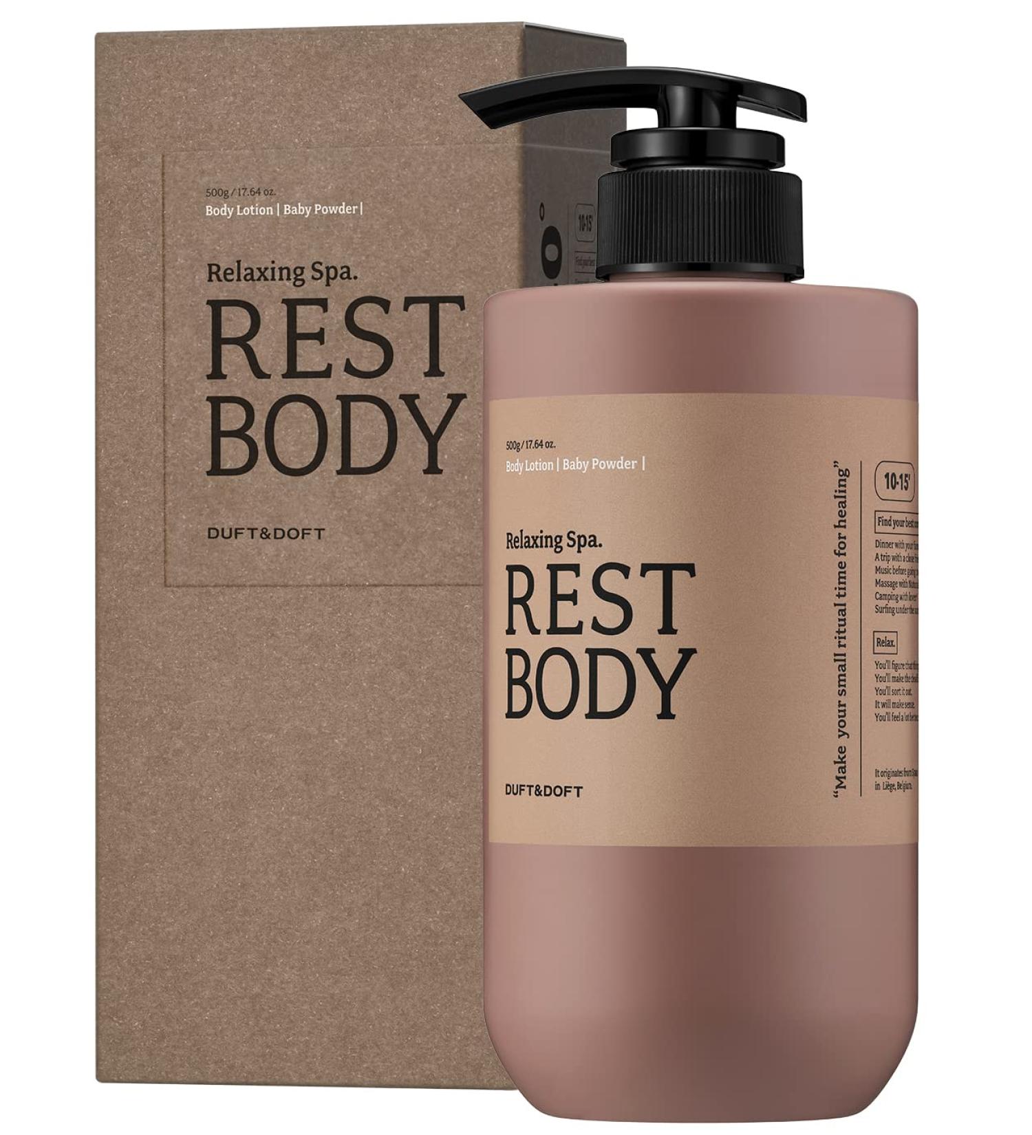 DUFT&DOFT Relaxing Spa Body Lotion | Soft Baby Powder Scent | Moisturizing Skin Care for All Family | 17.6 fl. oz - Dry & Tired Skin Relief - Buy Online on GoSupps.com