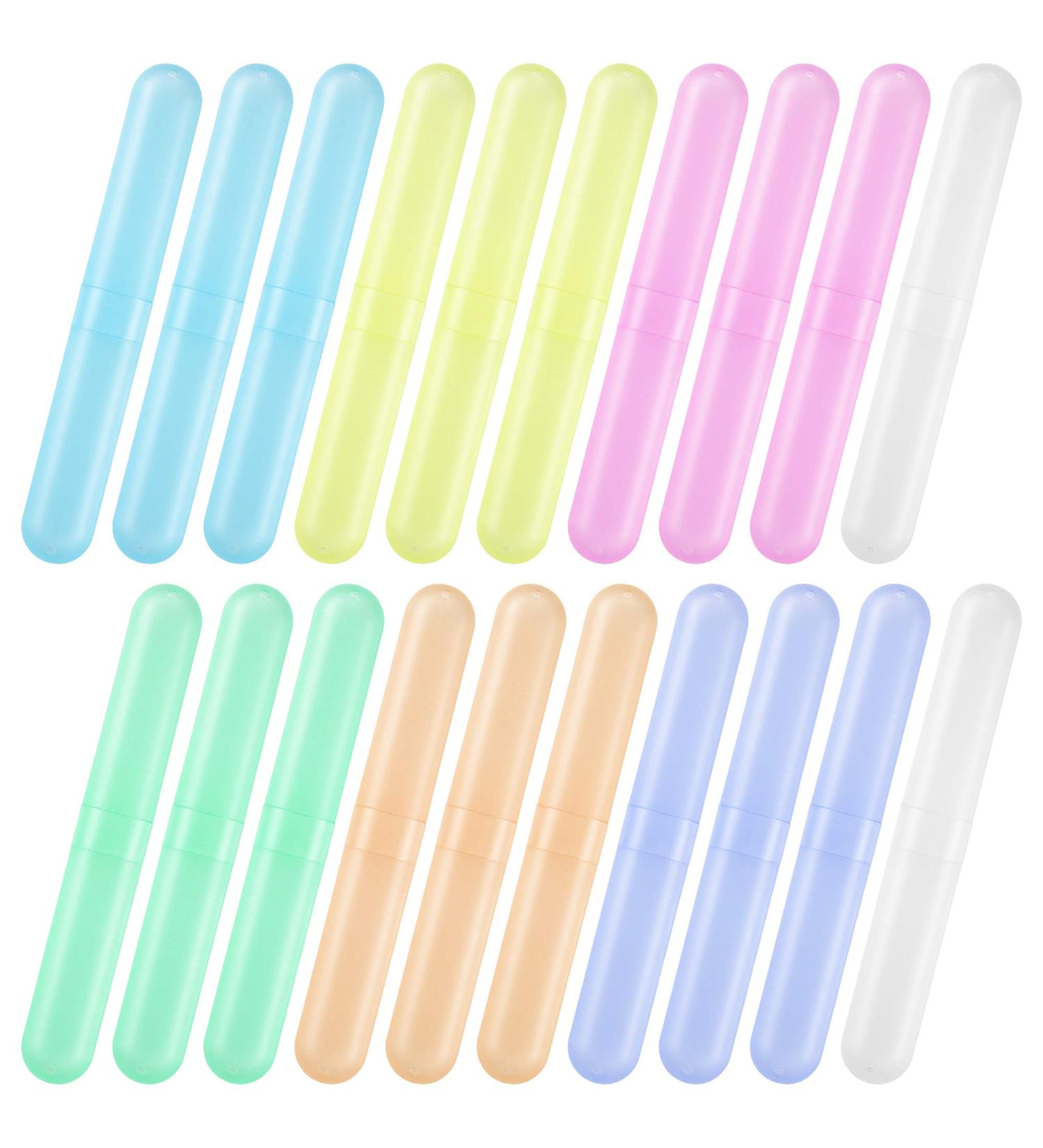 20 Pcs Travel Toothbrush Case Holder Plastic Portable Toothbrush Storage - Multicolor - Buy Online on GoSupps.com