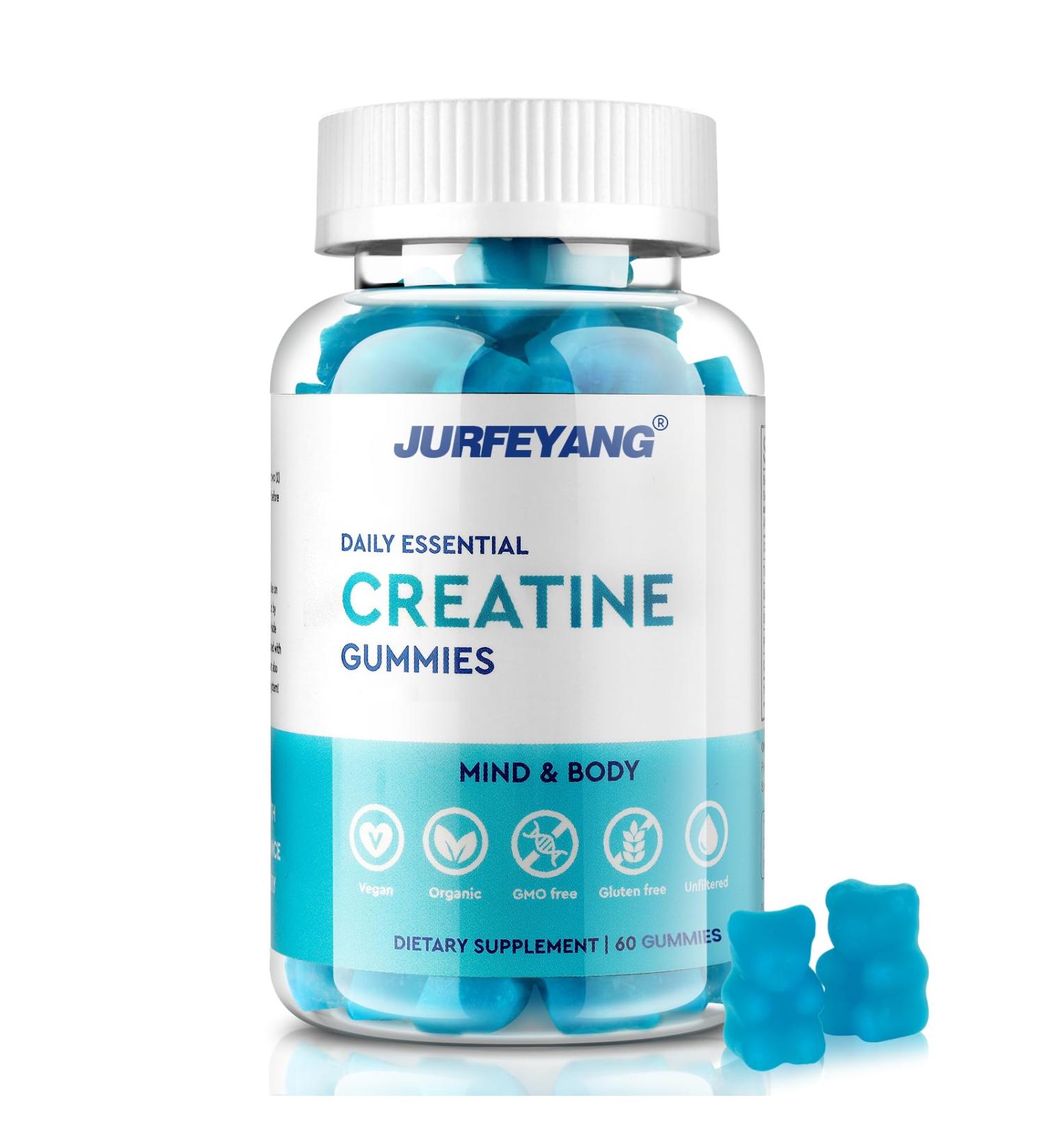 NutraBits Creatine Monohydrate Gummies - Vegan Halal 5g per Serving Sugar-Free Blueberry Flavor 60 Gummies - International Shipping Available - Buy Online on GoSupps.com