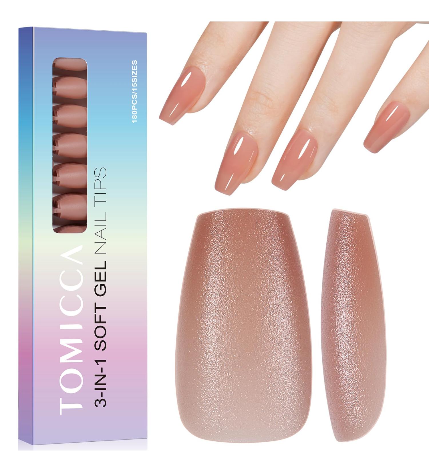 TOMICCA Short Coffin Nail Tips 180PCS Matte Dark Nude Gel Nails - 15 Sizes, No Filed Pre-colored Press On Nails for Nail Art Extensions - Buy Online on GoSupps.com