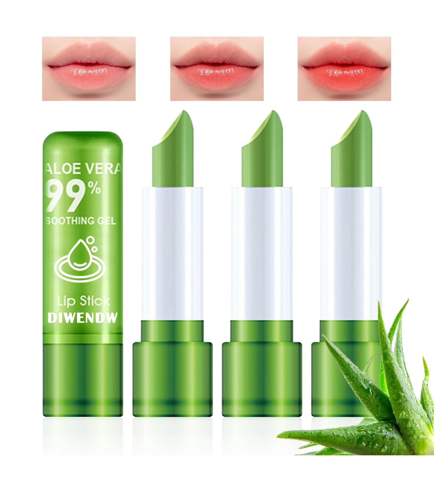4PCS Aloe Vera Color Changing Lipstick Set - Waterproof PH Mood Magic Lip Balm | Long Lasting & Moisturizing Makeup for Women - Buy Online on GoSupps.com