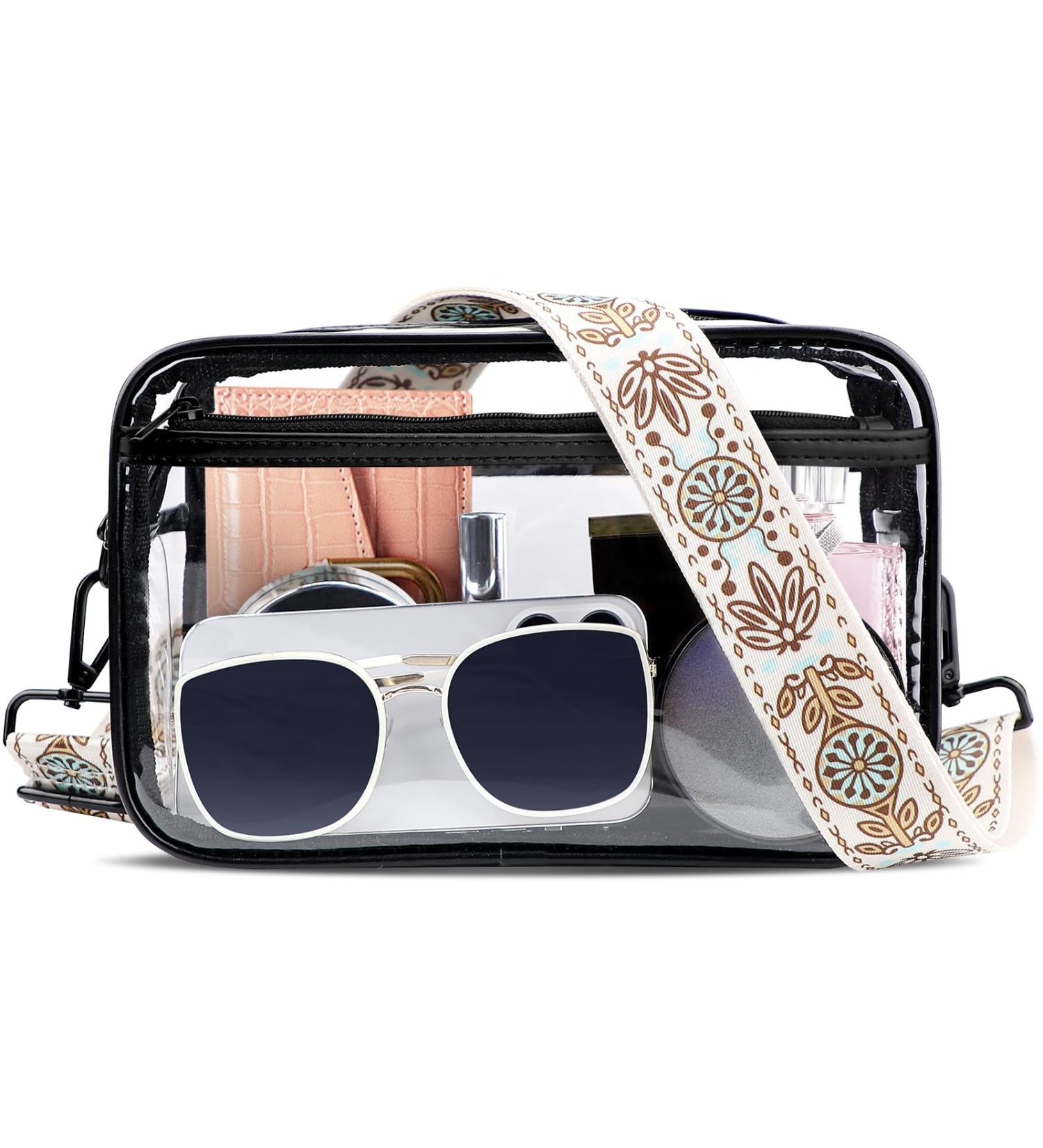 Ferlord Transparent Stadium Bag - Adjustable Women's Wallet for Events | Black-Bohemia - Buy Online on GoSupps.com