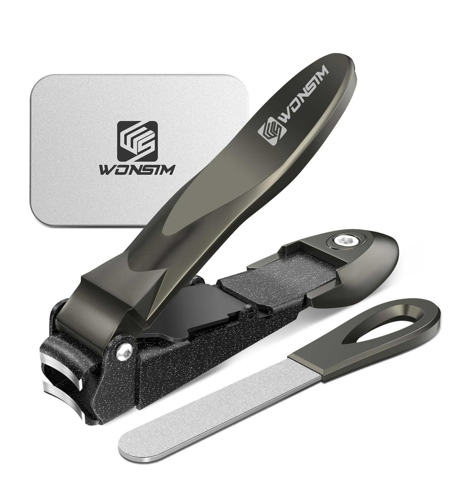 Premium Nail Clippers for Men - No-Splash Self-Collecting Design Ergonomic & Heavy Duty Stainless Steel Toenail Cutter for Thick Nails - Buy Online on GoSupps.com