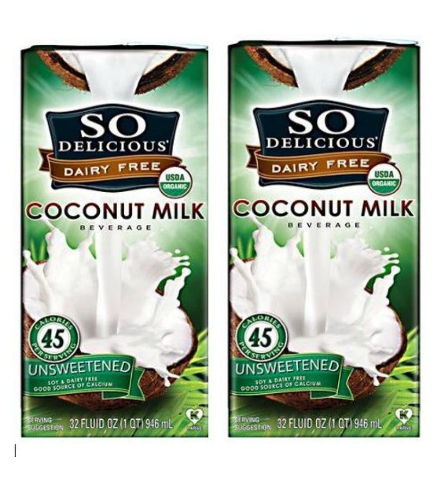 Organic Unsweetened Coconut Milk Beverage - So Delicious Dairy Free, 32 Oz - Buy Online on GoSupps.com