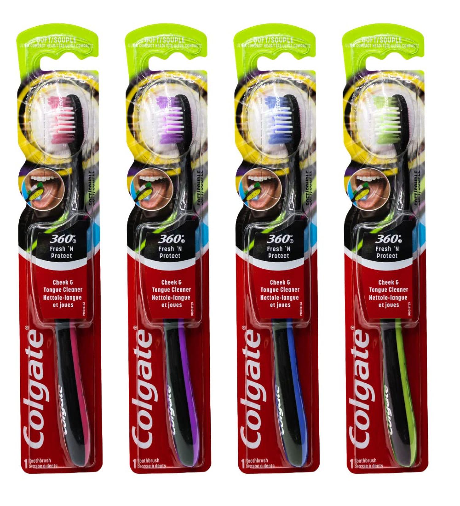 Colgate 360 Fresh N' Protect Ultra Compact Soft Toothbrush - Pack of 4 | Colors Vary - Buy Online on GoSupps.com