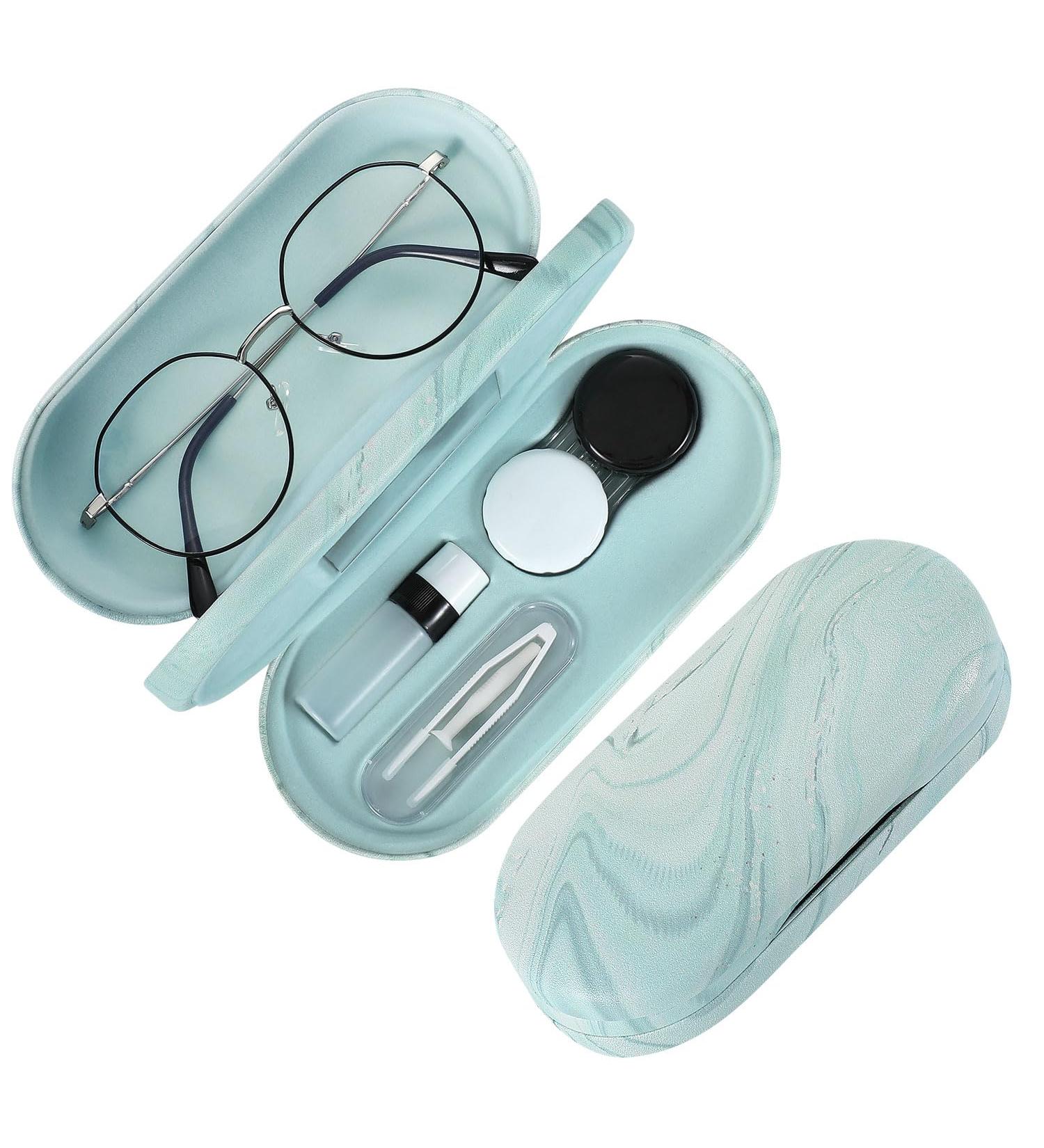 Buy Moko Double-Sided Glasses Case with Mirror | Scratch-Resistant Wearable Stylish Blue Water Color for Glasses & Contact Lenses - Buy Online on GoSupps.com