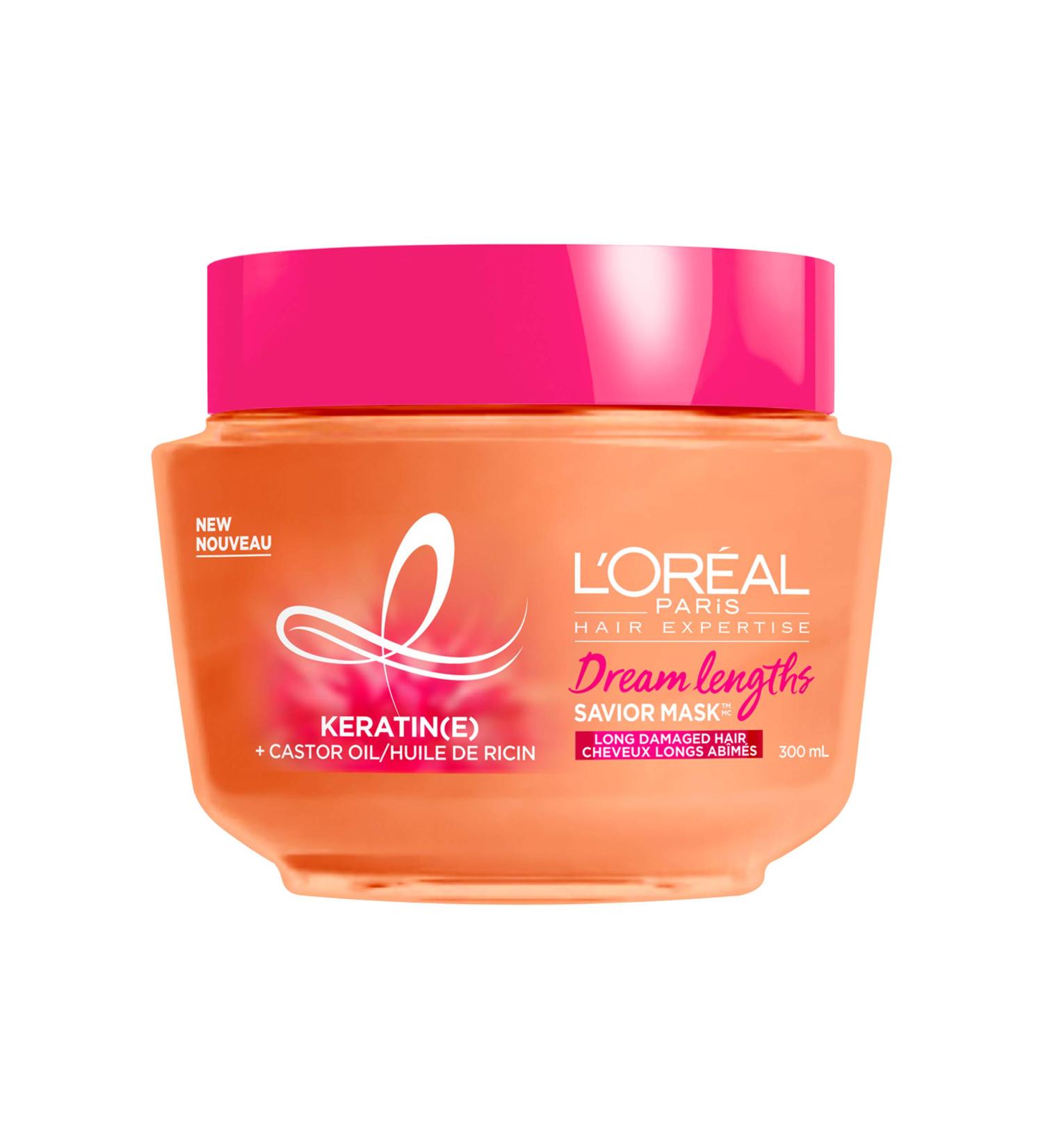 L Or al Paris Dream Lengths Savior Mask Hair Mask for Long Damaged Hair Formulated with Castor Oil & Keratin to Regenerate Damaged Length 300ml - Buy Online on GoSupps.com